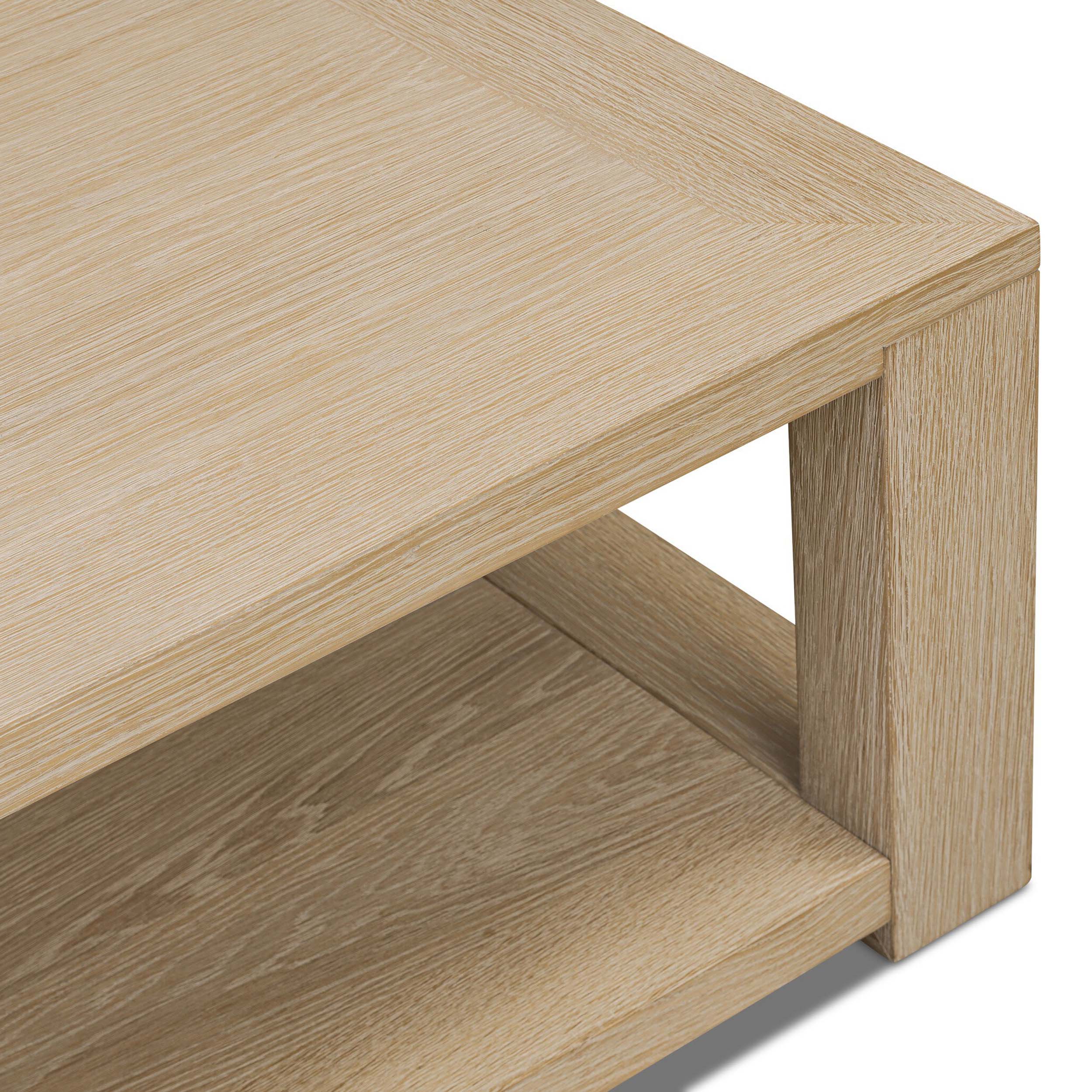 Thomas Square Coffee Table, Bleached Oak Veneer