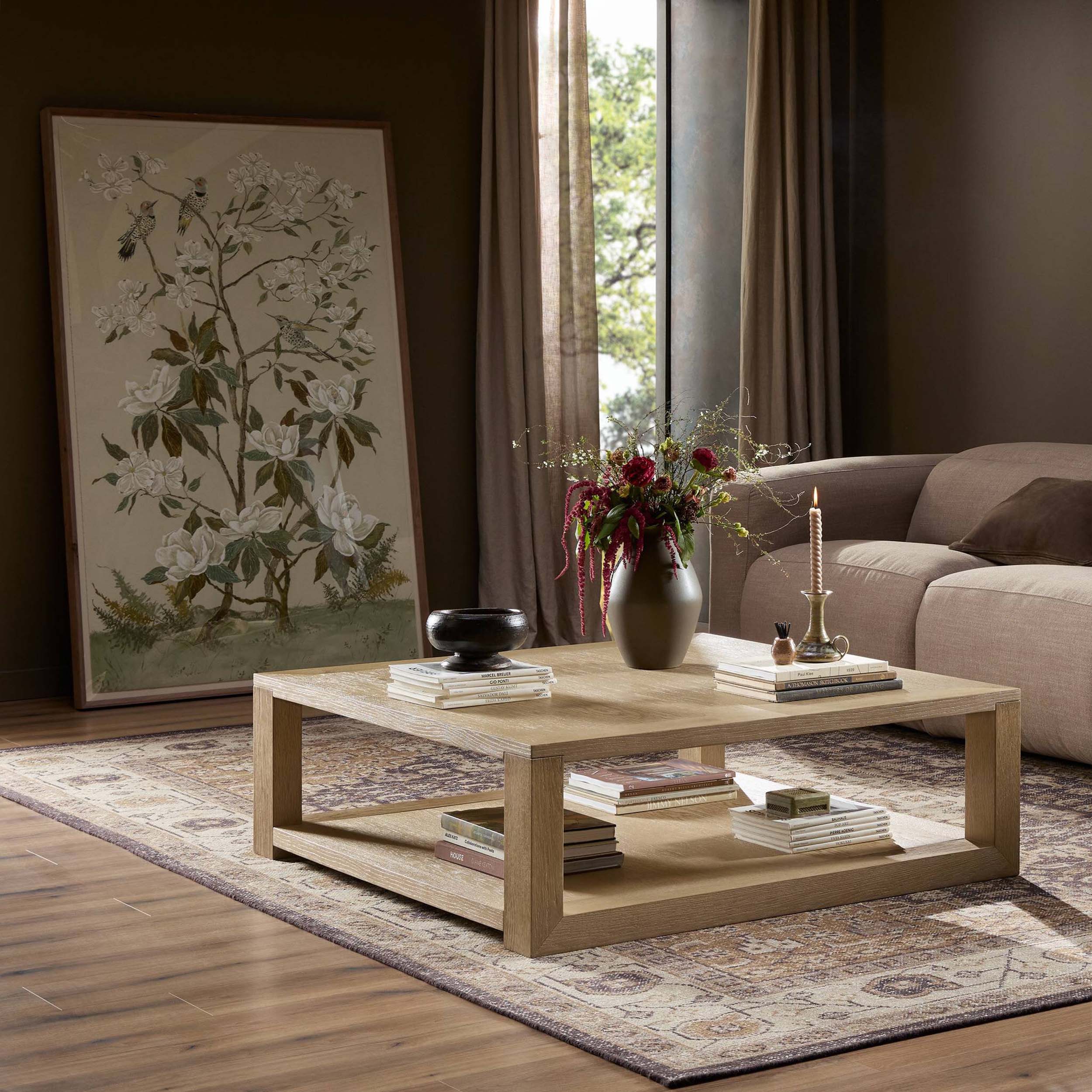 Thomas Square Coffee Table, Bleached Oak Veneer