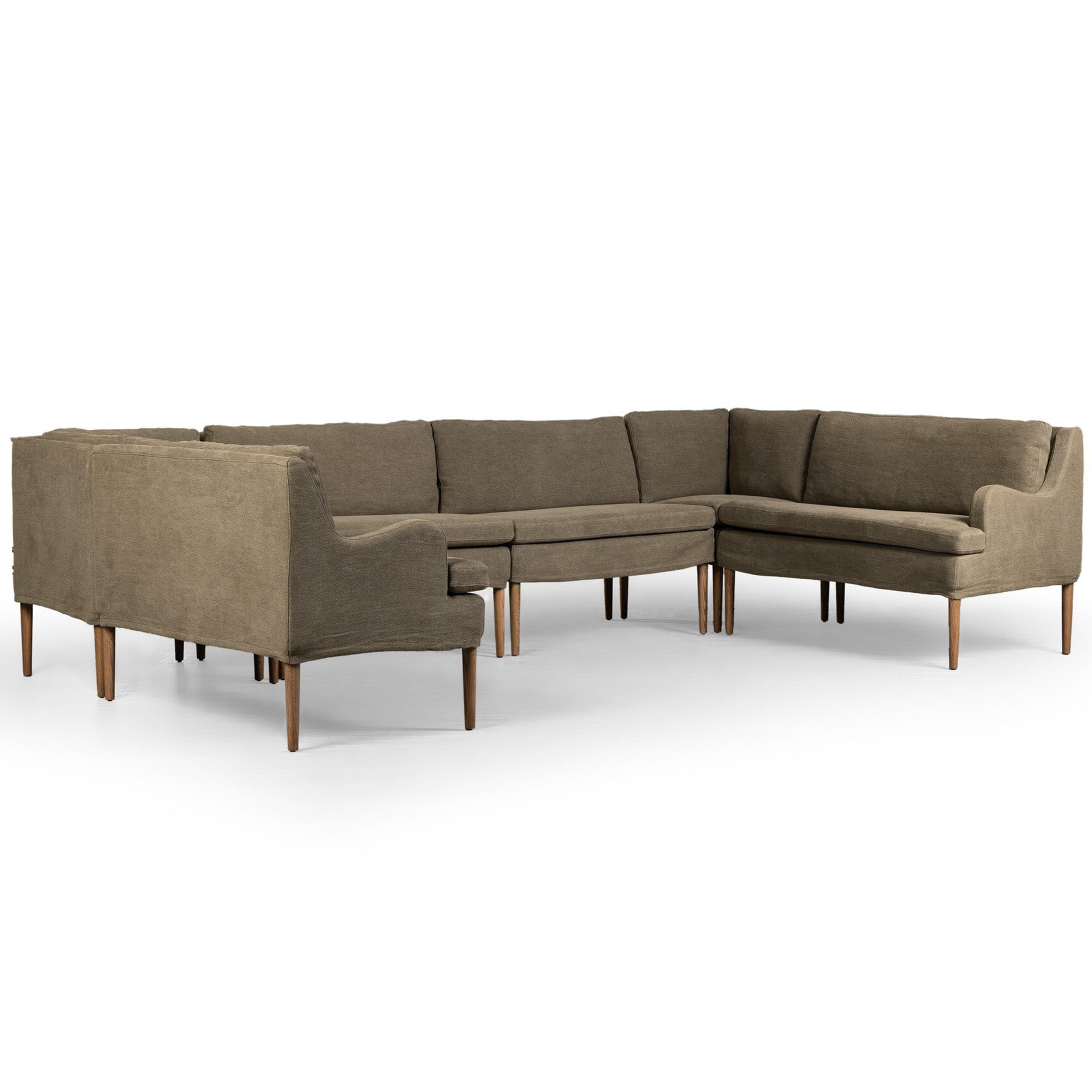 Aurelia Dining Banquette U Shape, Broadway Olive