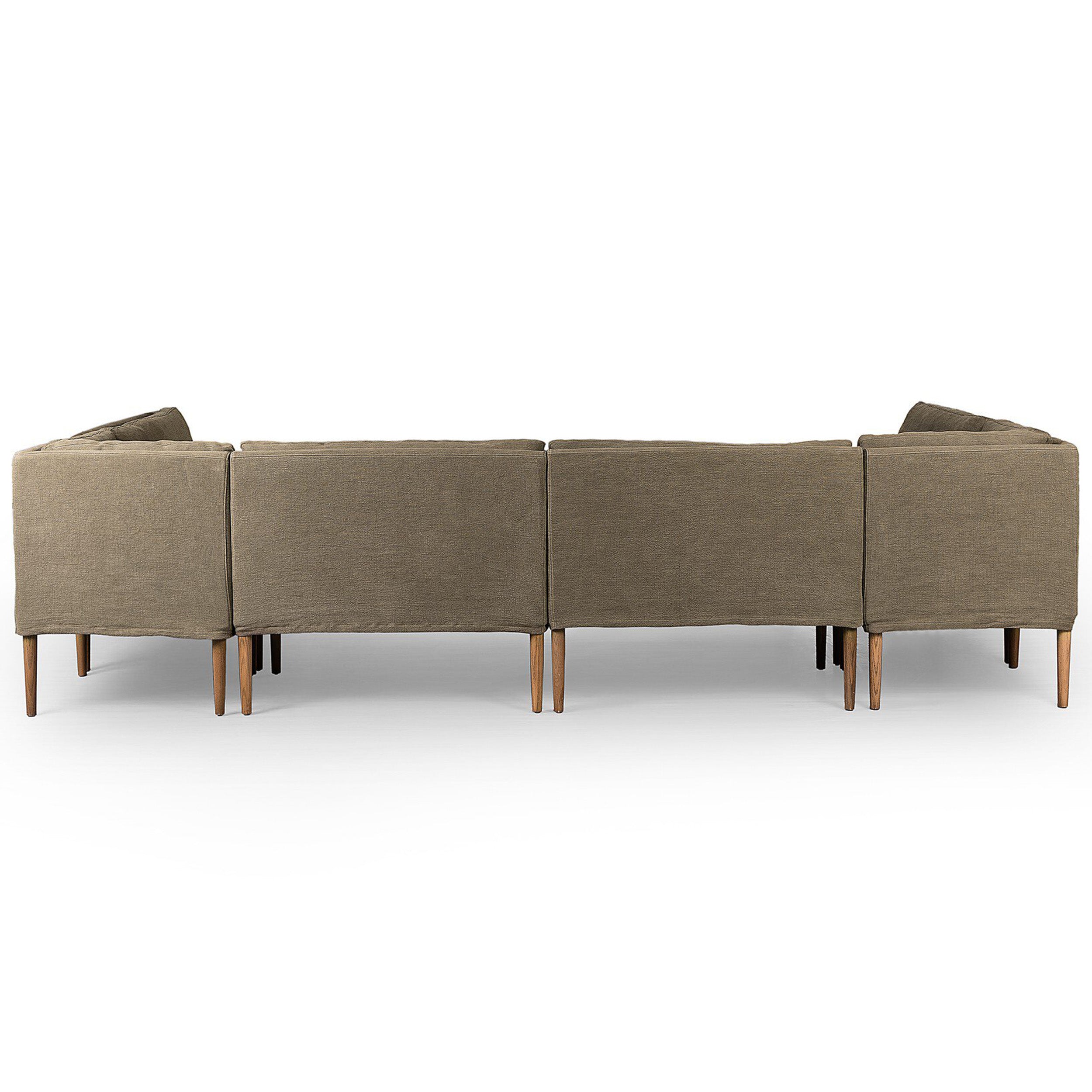 Aurelia Dining Banquette U Shape, Broadway Olive