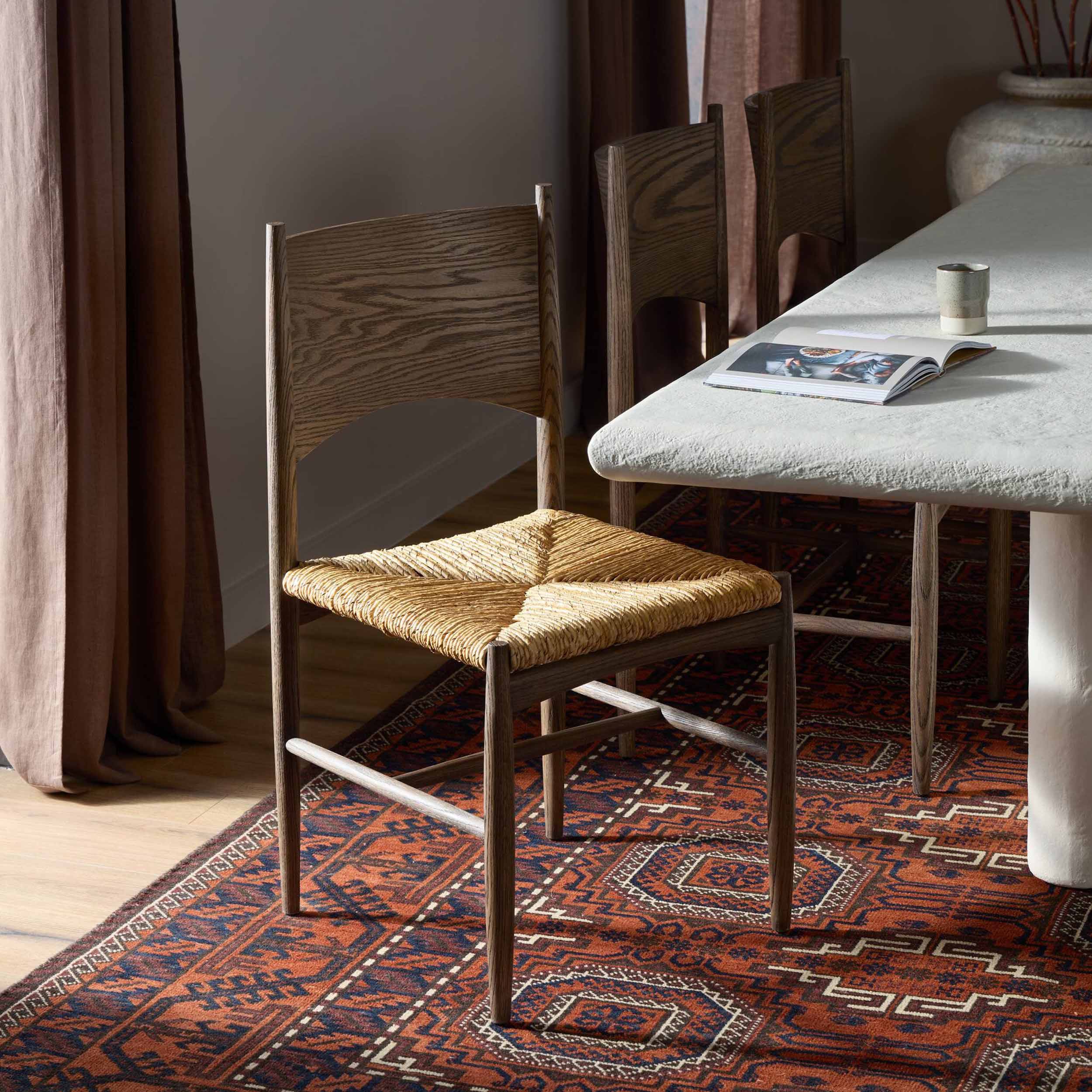 Jovan Dining Chair, Stained Saddle Brown