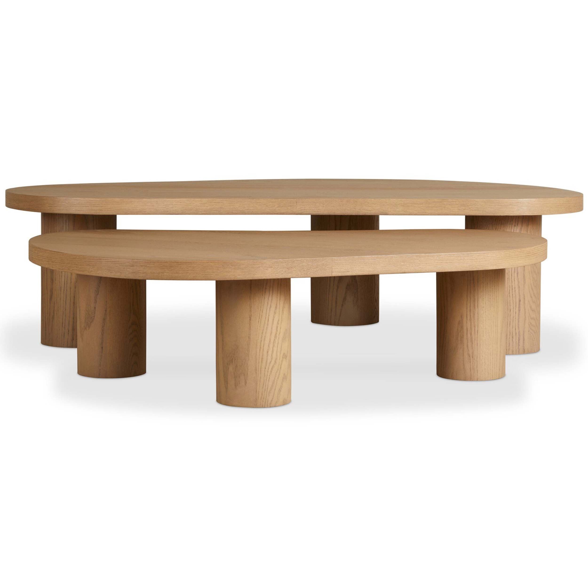 Joji Nesting Coffee Tables, Natural Oak Veneer
