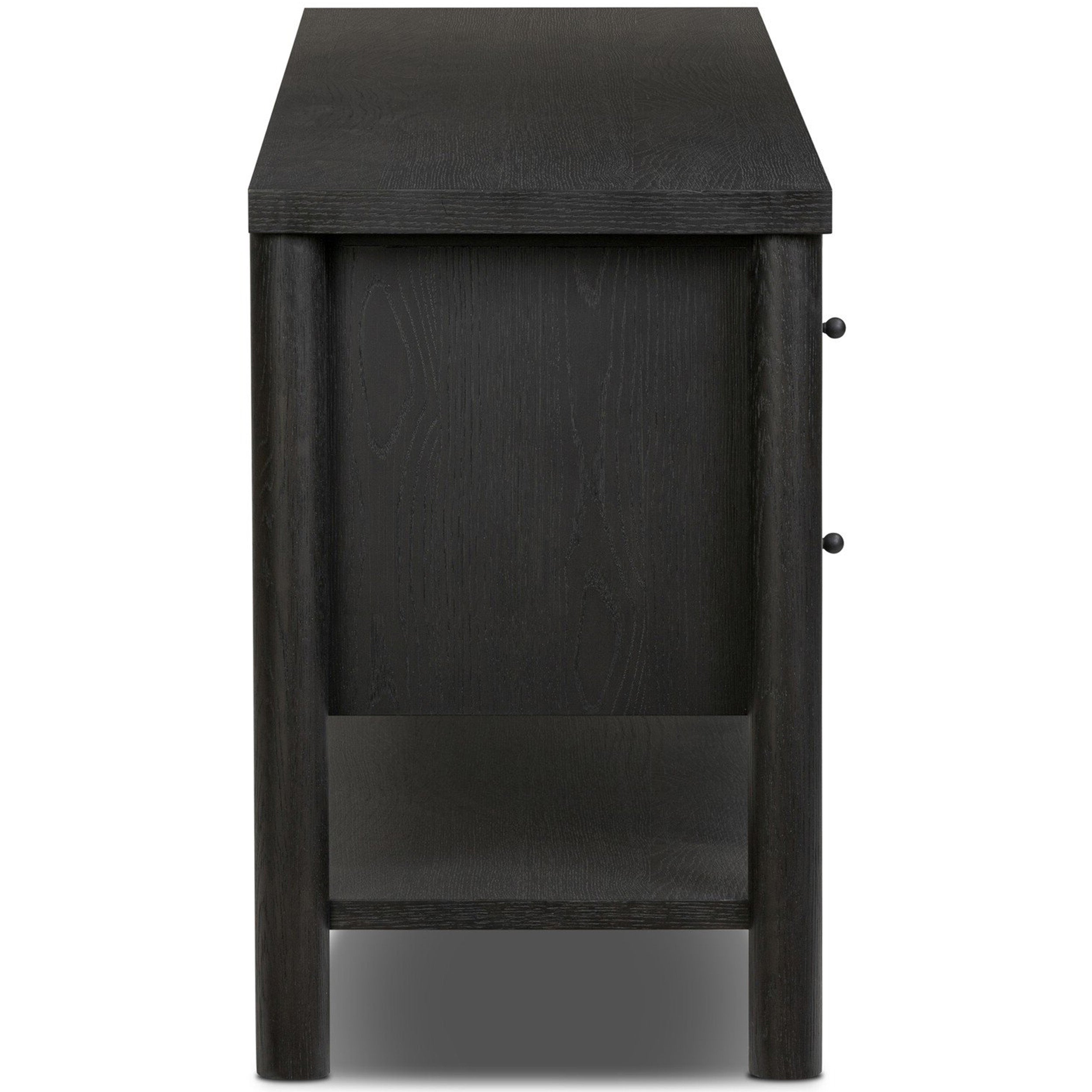 Roark Media Console, Ebony Oak Veneer