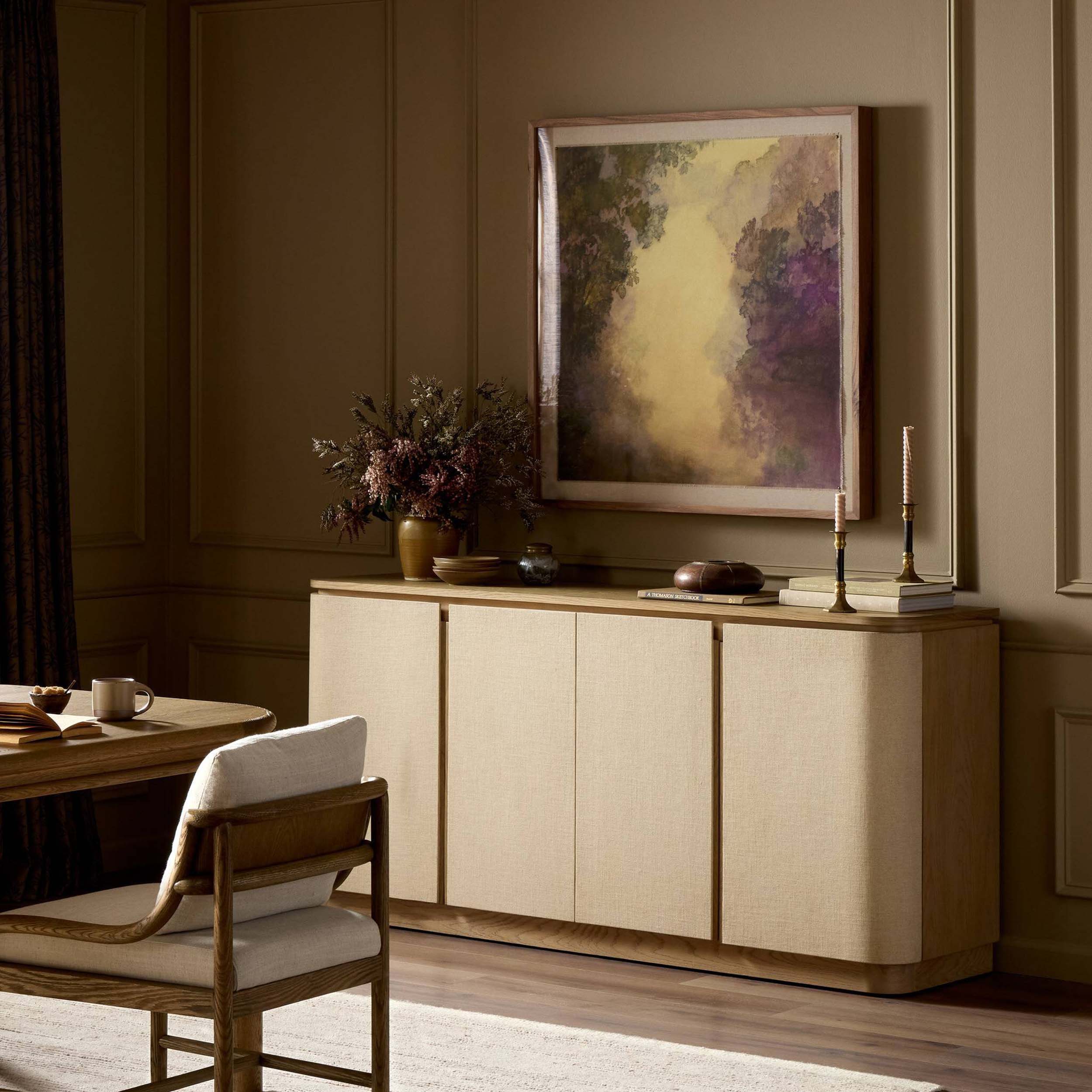 Mariella Sideboard, Beige Painted Linen
