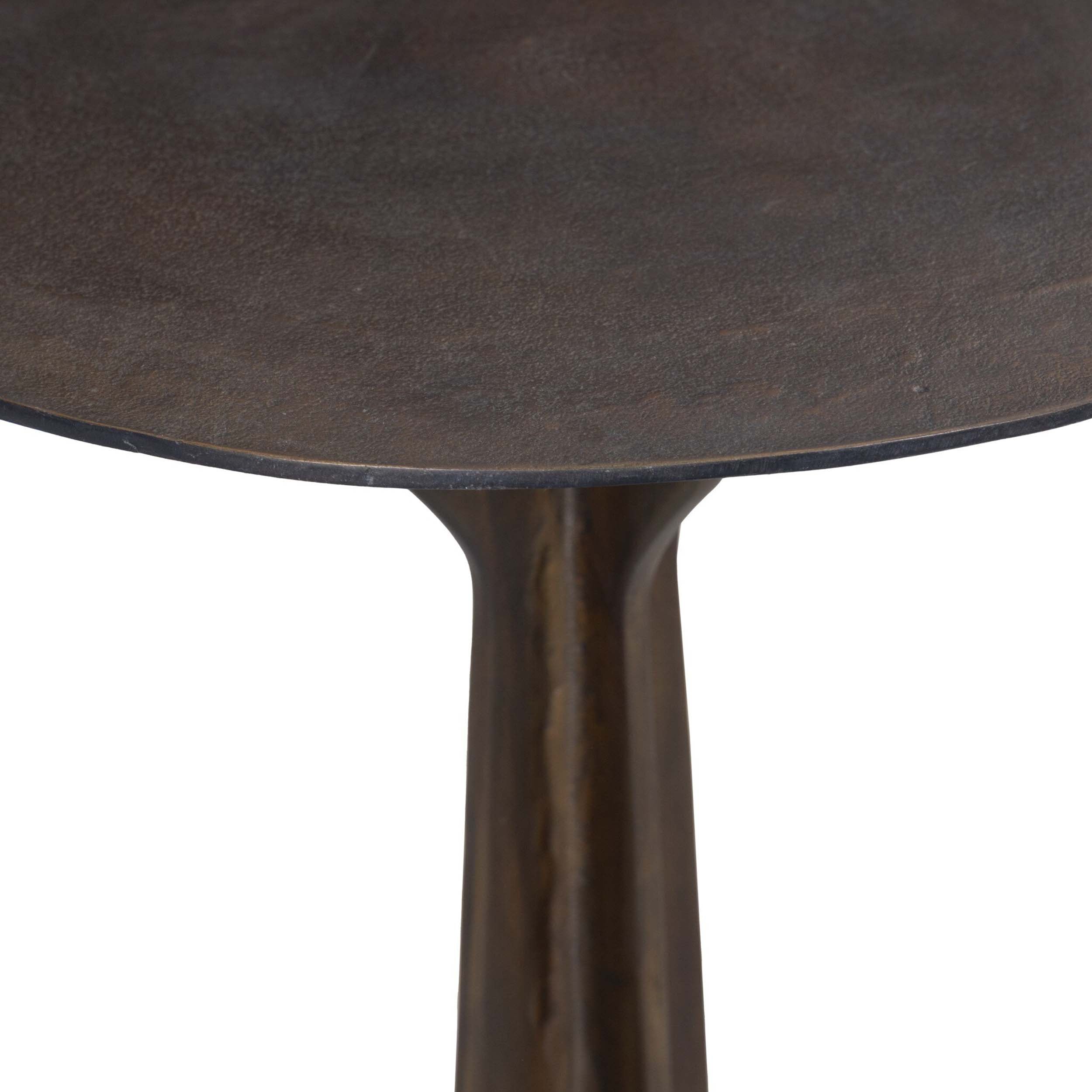 Malloy Outdoor End Table, Antiqued Brass Aluminum
