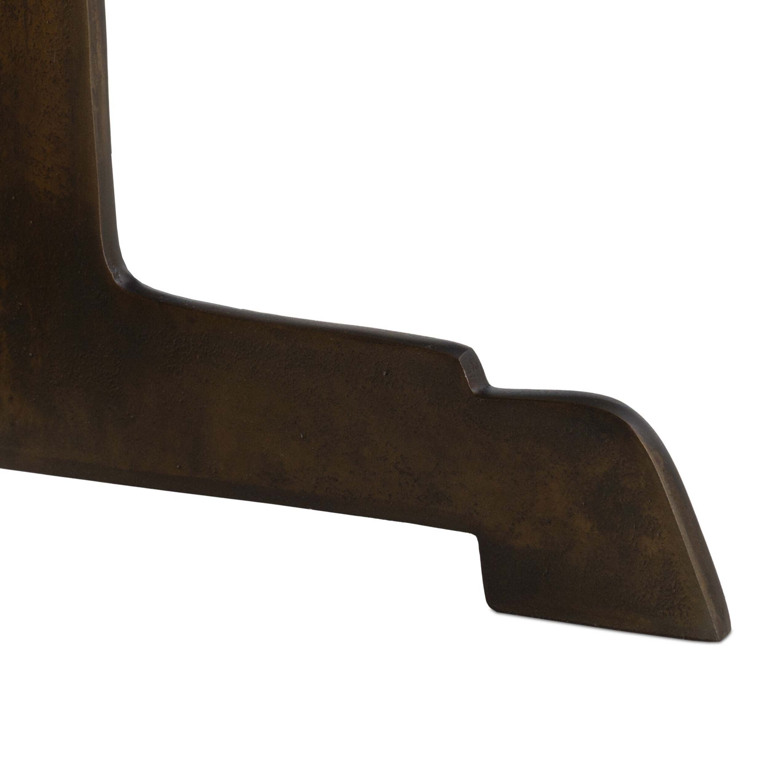 Malloy Outdoor End Table, Antiqued Brass Aluminum