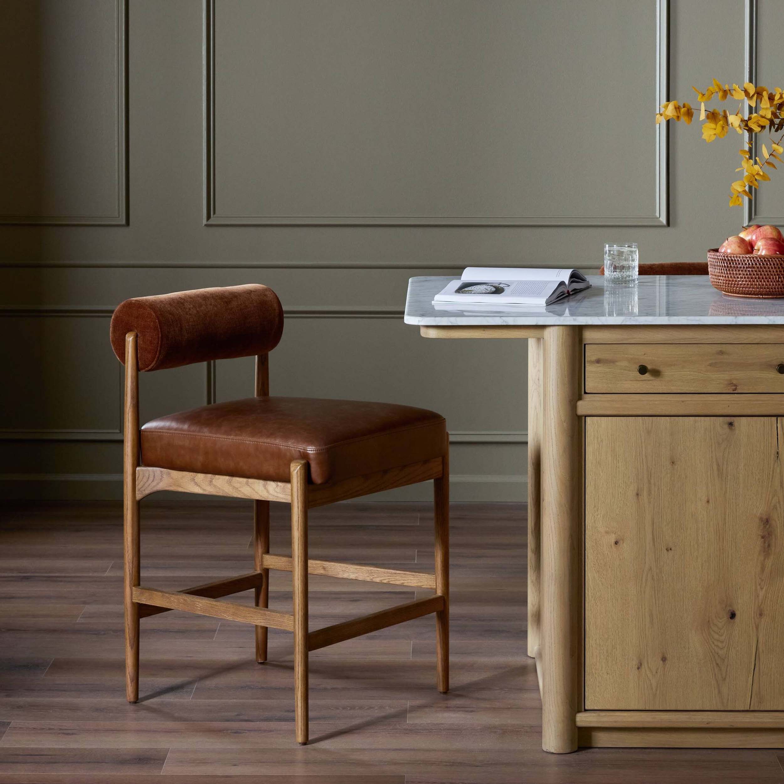 Jazelle Bar + Counter Stool, Havana Brown, Altair Sienna