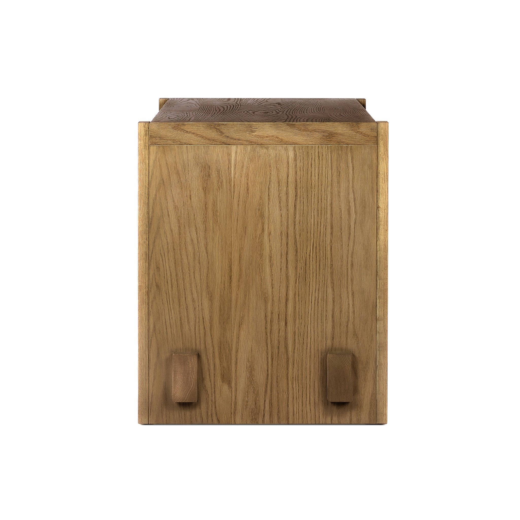 Aramis Nightstand, Sandy Oak Resawn