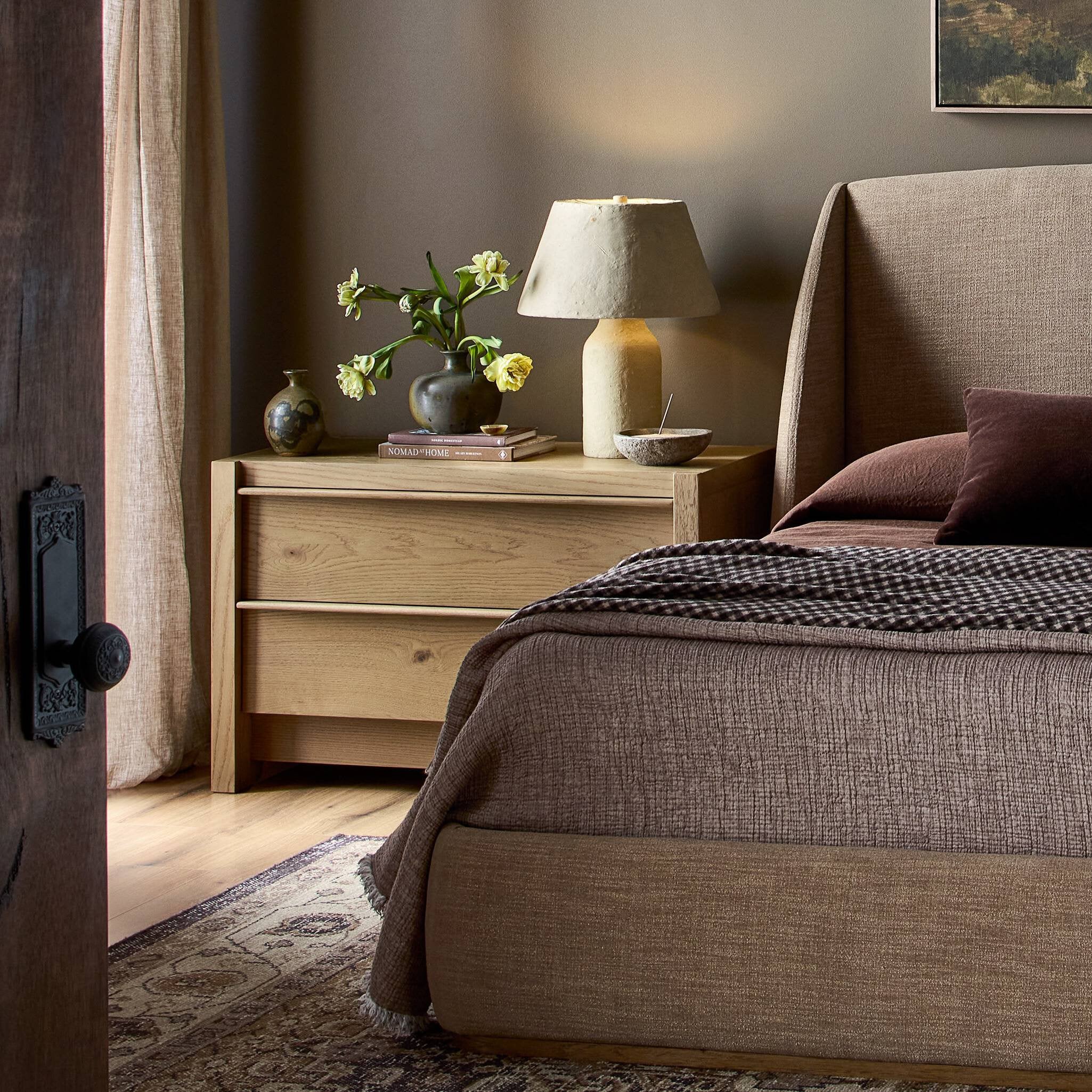 Aramis Nightstand, Sandy Oak Resawn
