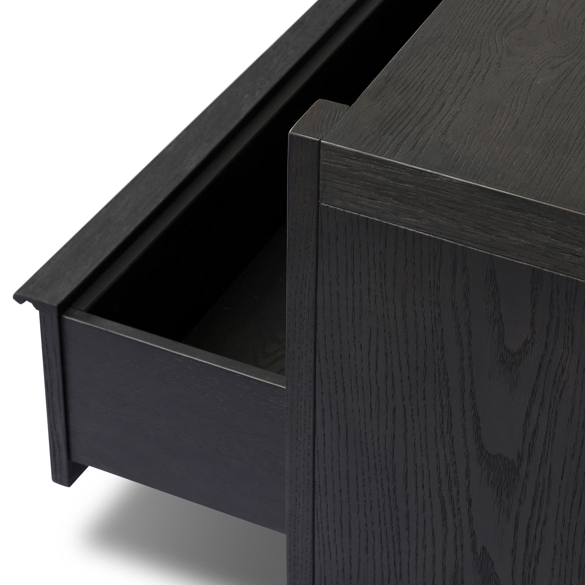 Aramis Nightstand, Smoked Black Oak Resawn