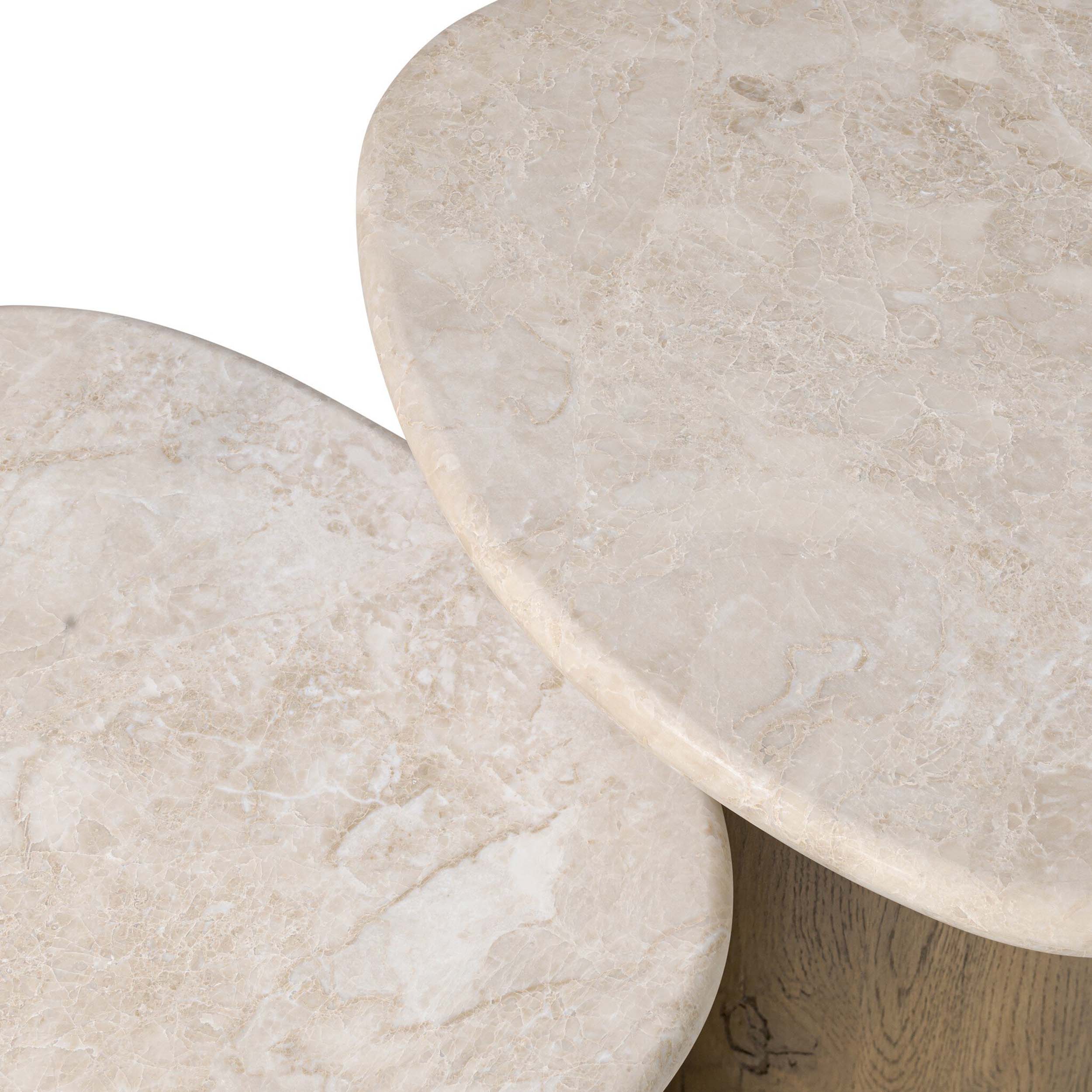 Kovo Nesting End Tables, Cappuccino Marble