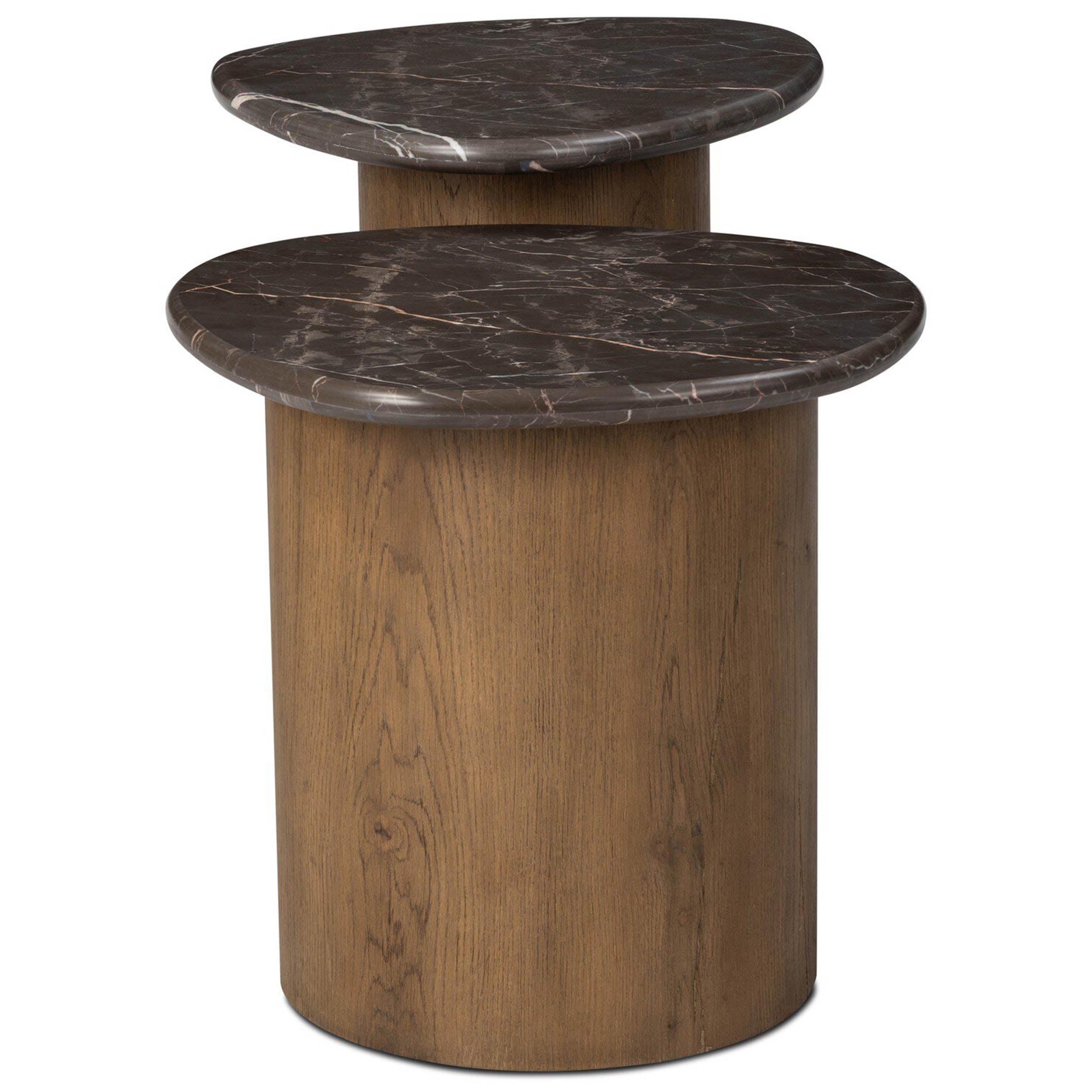 Kovo Nesting End Tables, Warm Grey Marble