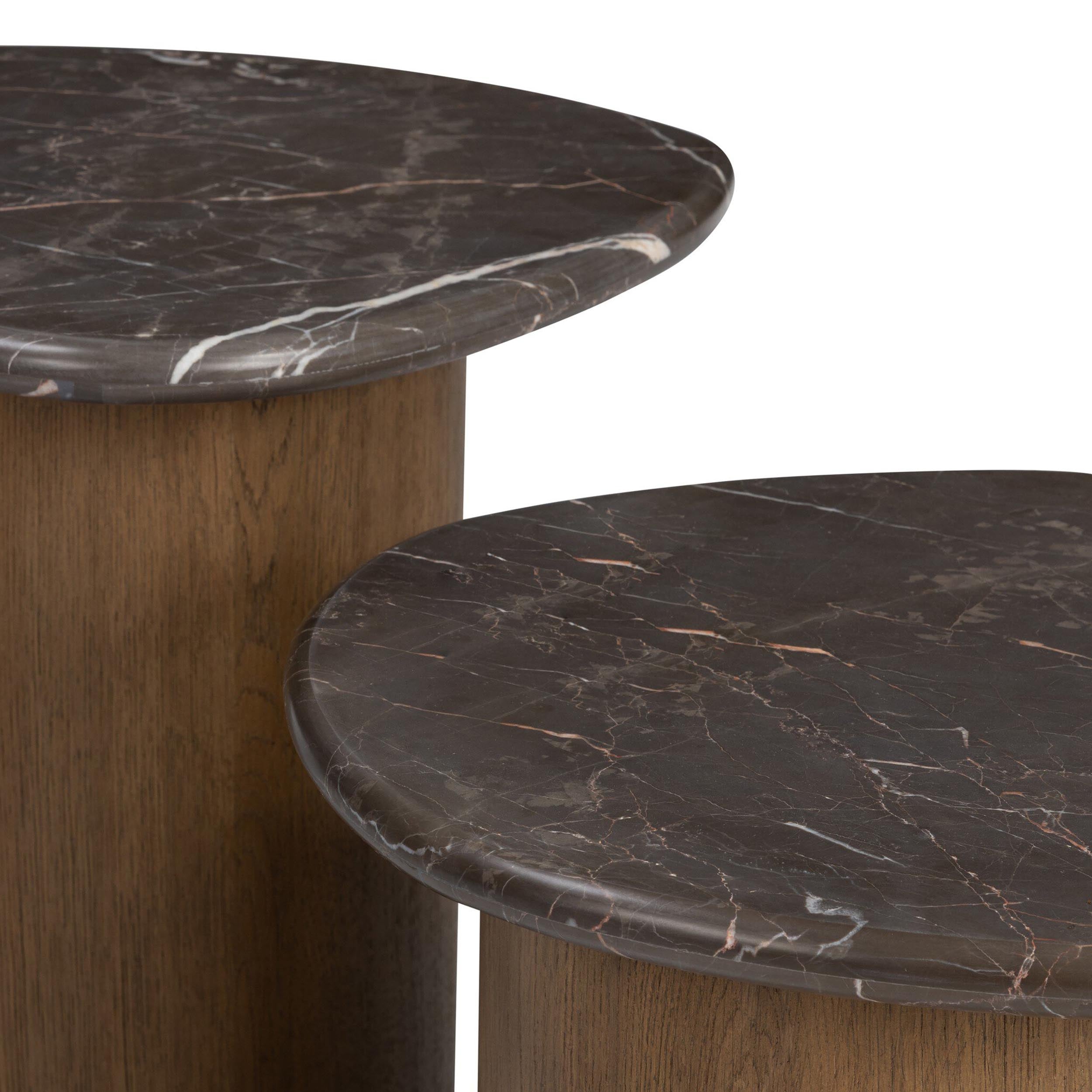 Kovo Nesting End Tables, Warm Grey Marble