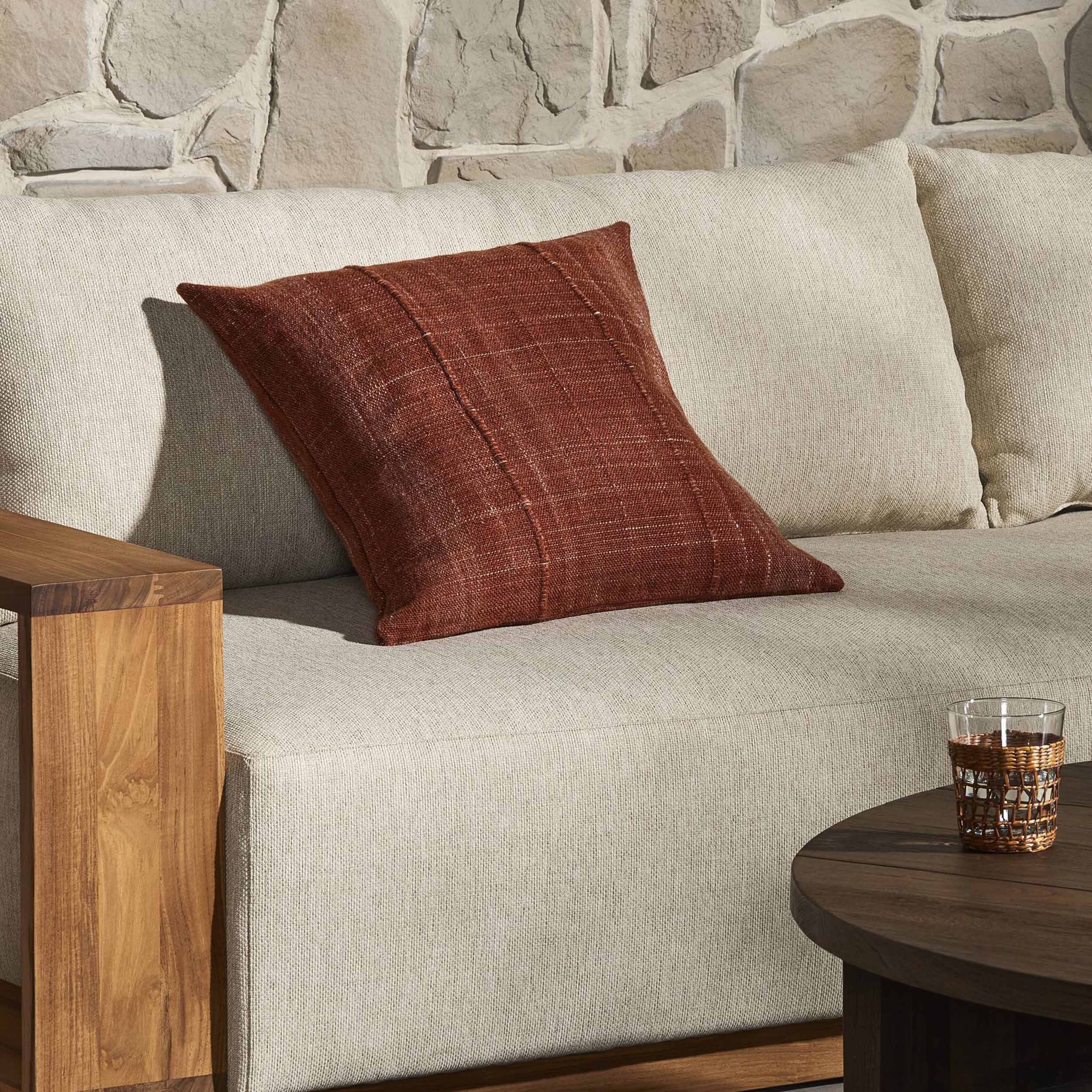 Kana Outdoor Pillow, Kana Rust, Cover + Insert