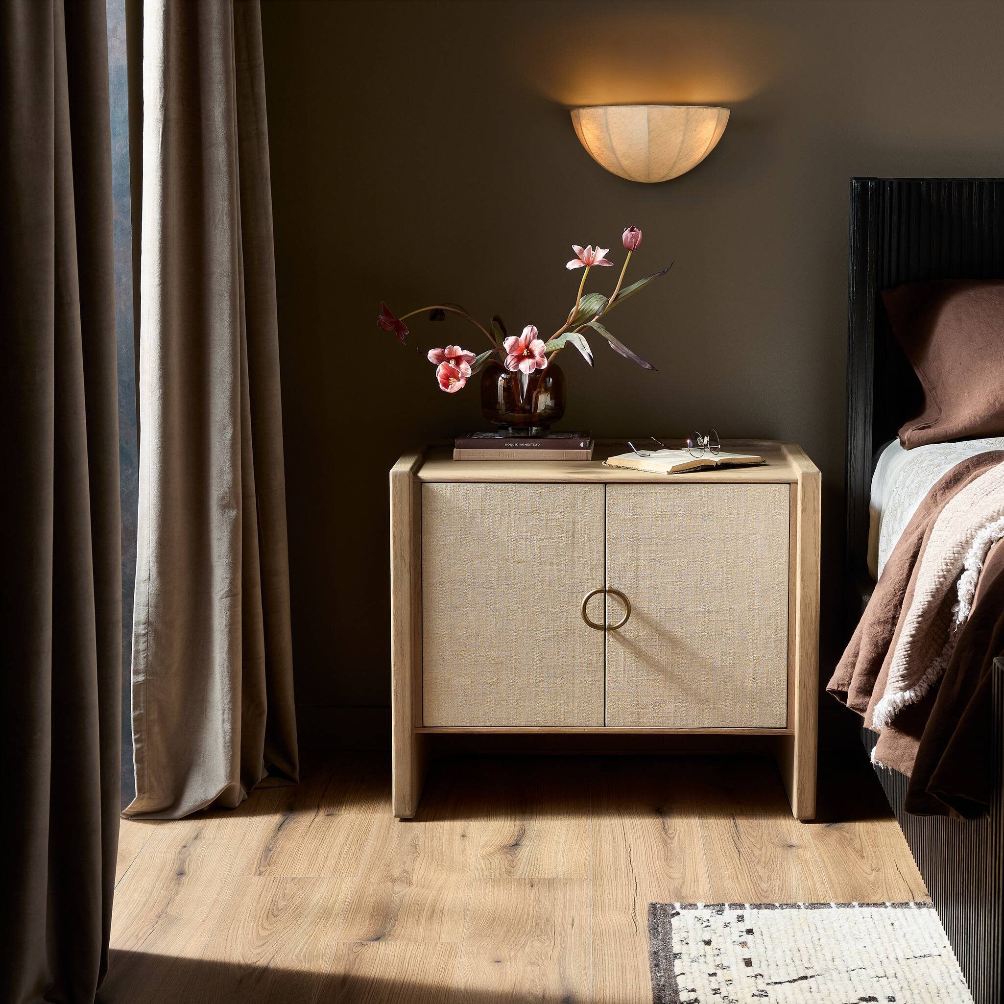 Kiran Nightstand, Sandy Oak Veneer