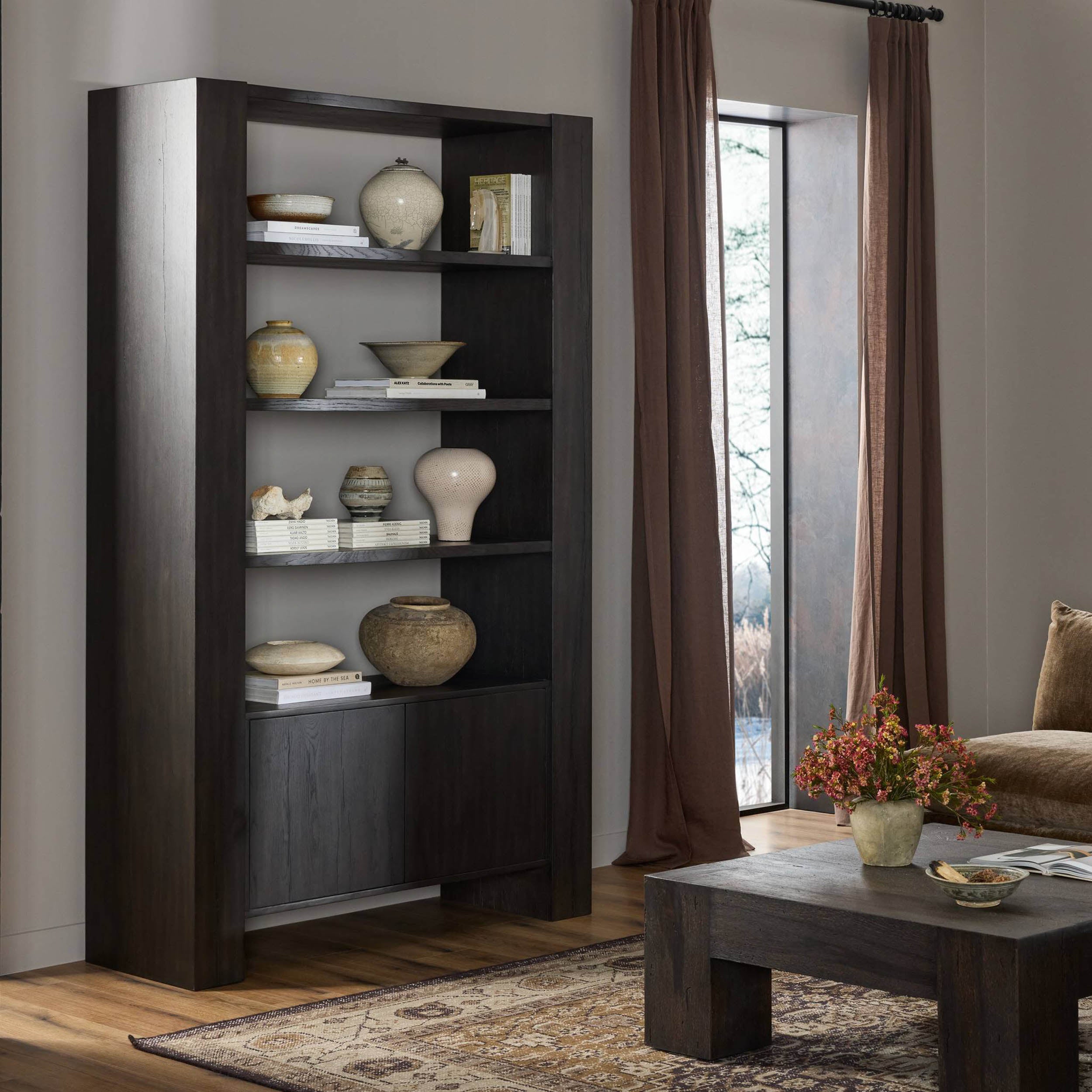 Fisher Bookcase, Smoked Black Veneer