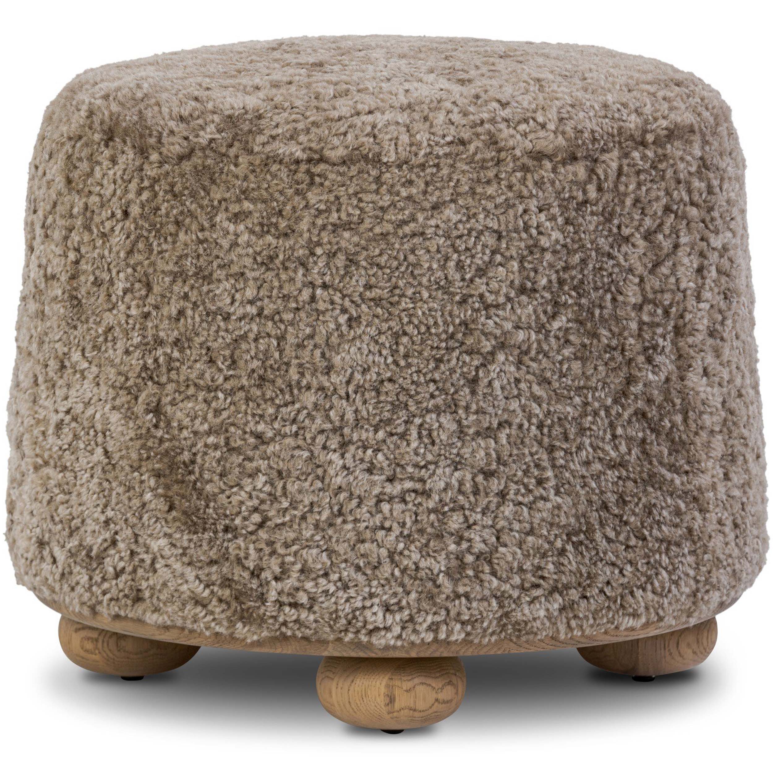 Bilbury Ottoman, Taupe Shearling