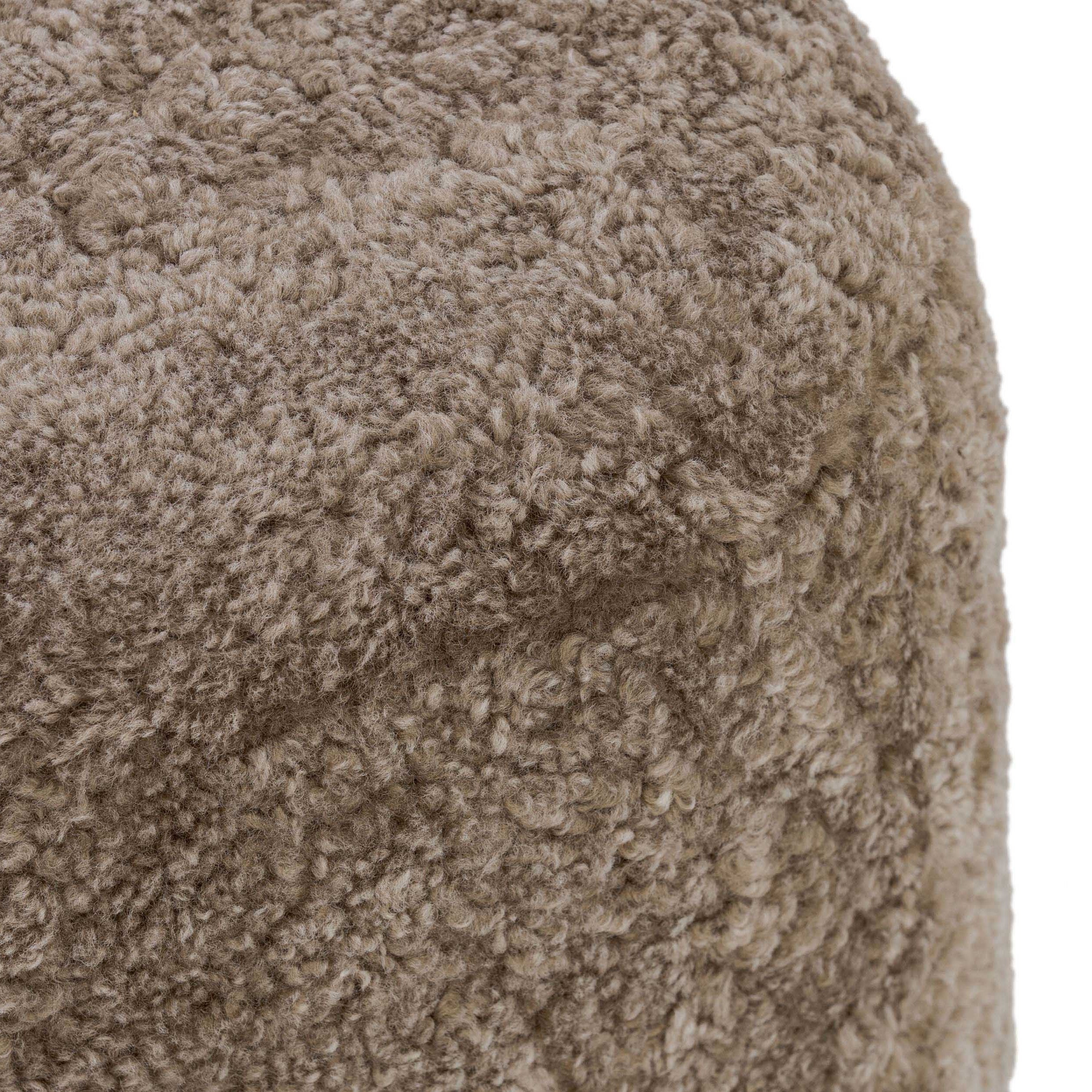 Bilbury Ottoman, Taupe Shearling