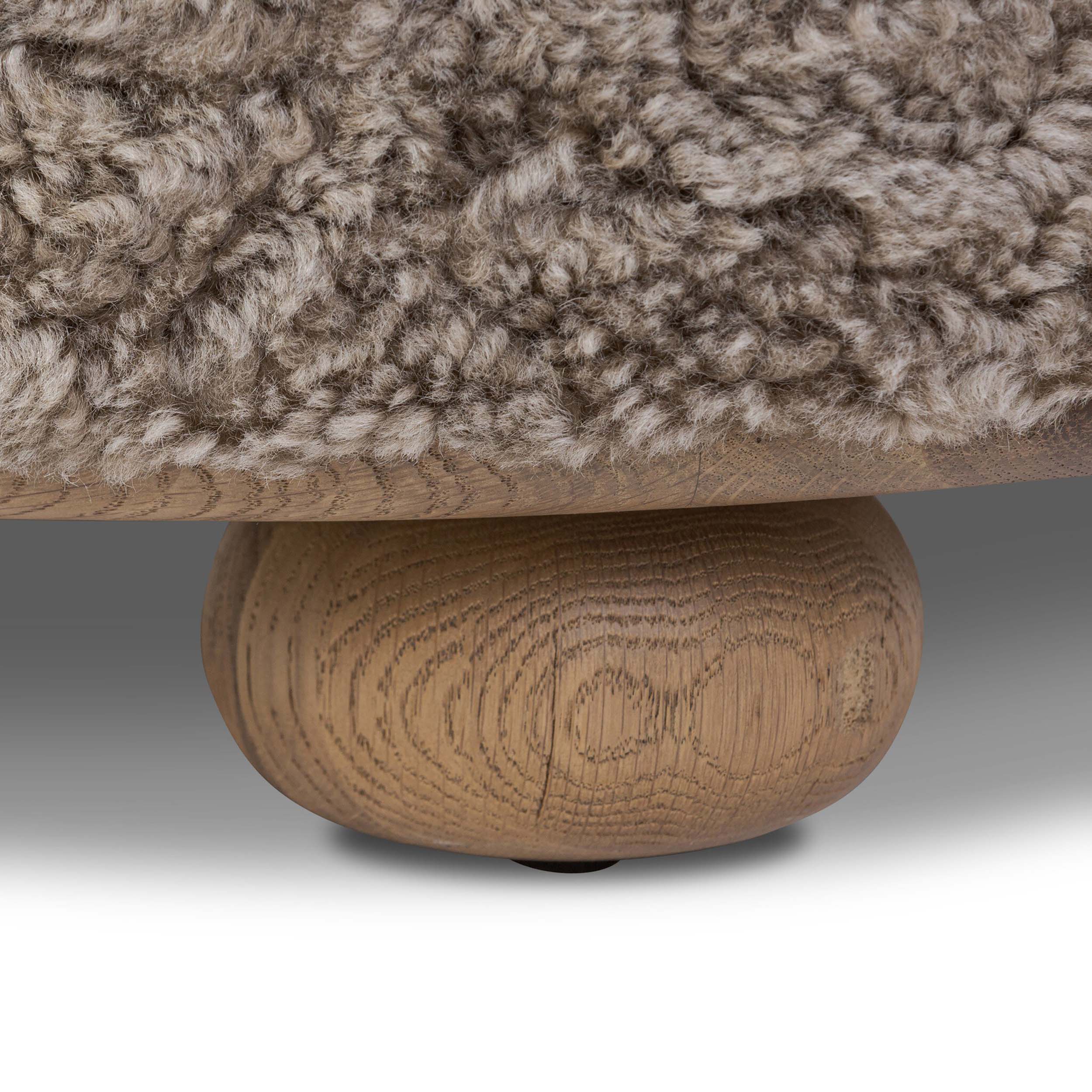 Bilbury Ottoman, Taupe Shearling