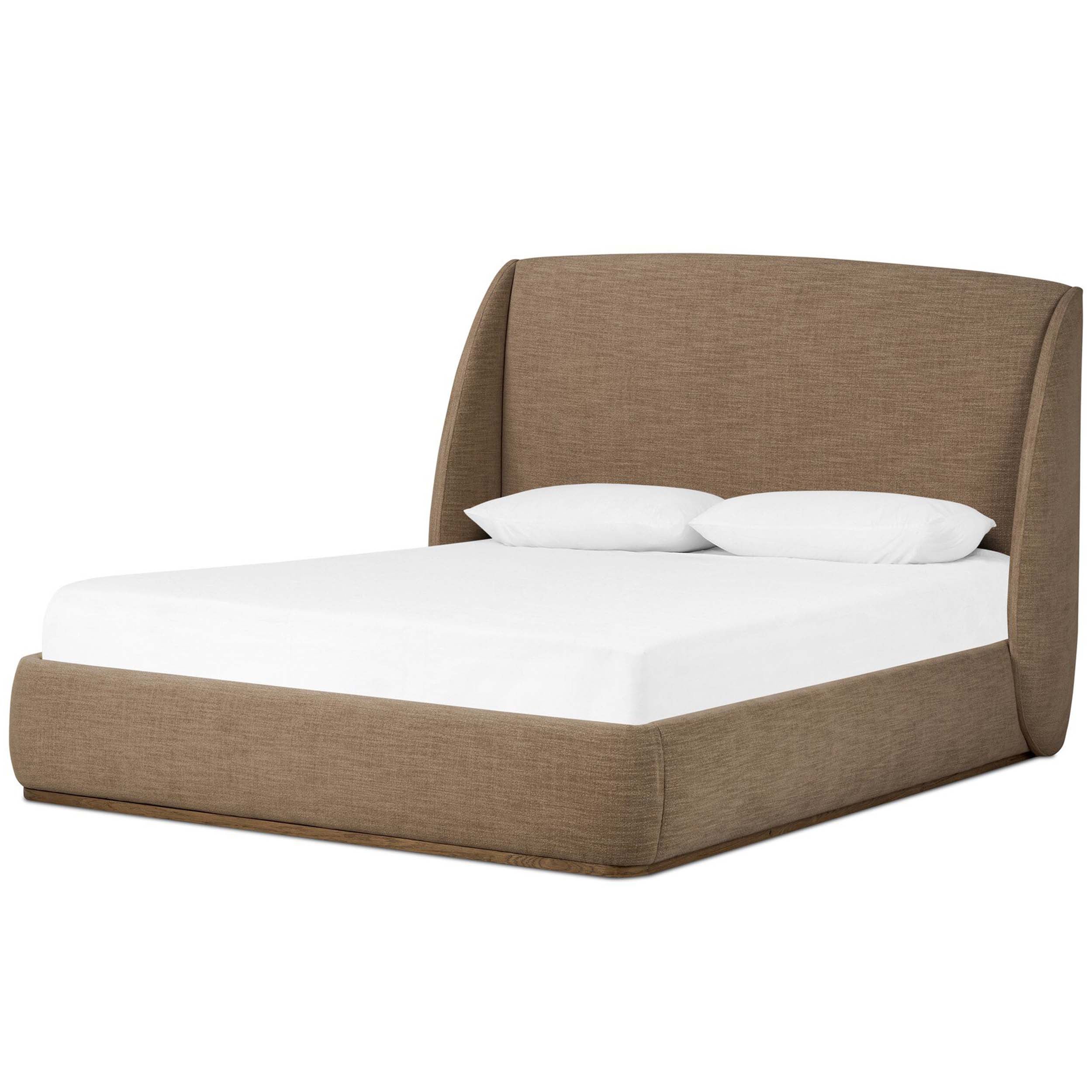 Maeve Bed, Laken Taupe, Upholstered Bed