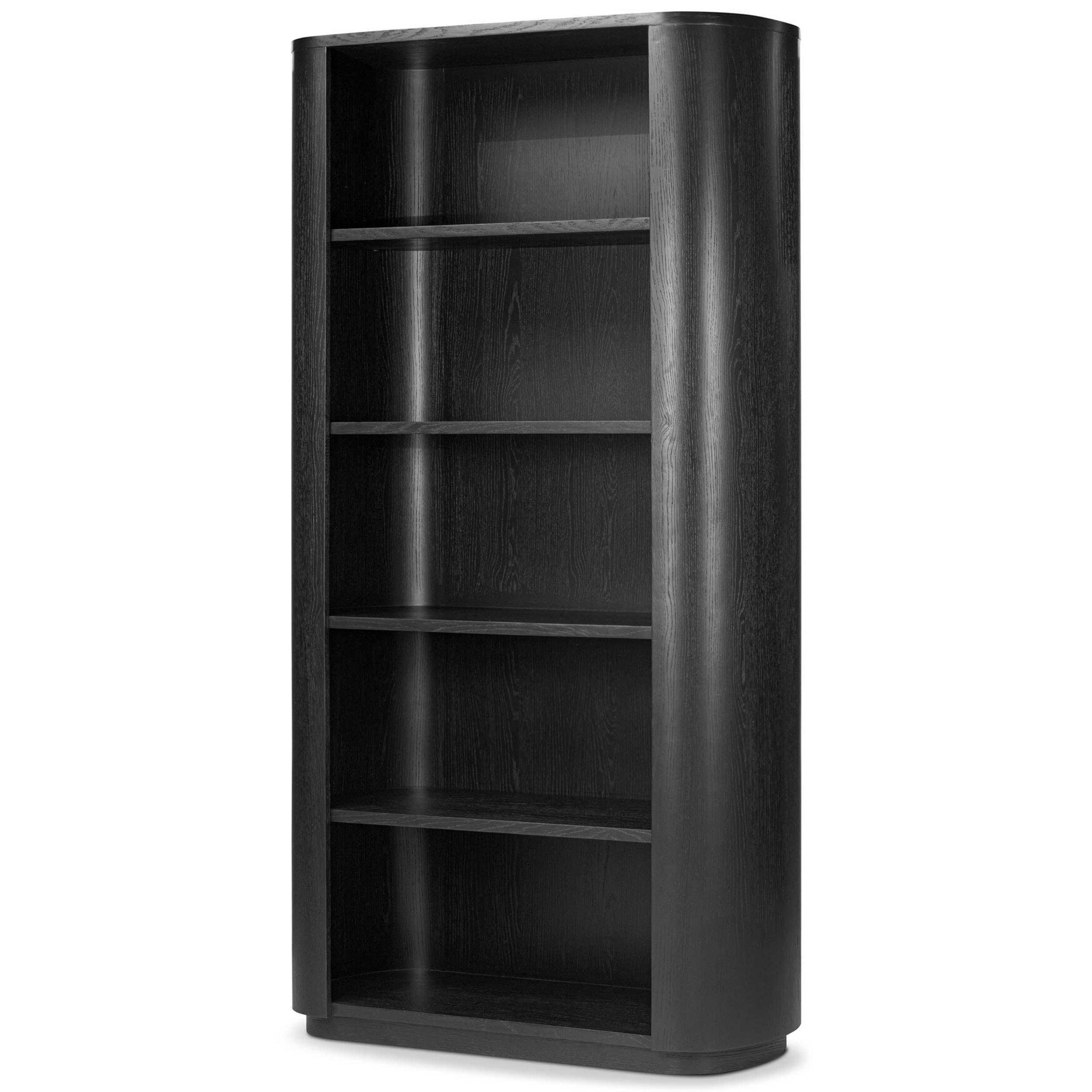 Pilar Bookcase, Charcoal Oak Veneer