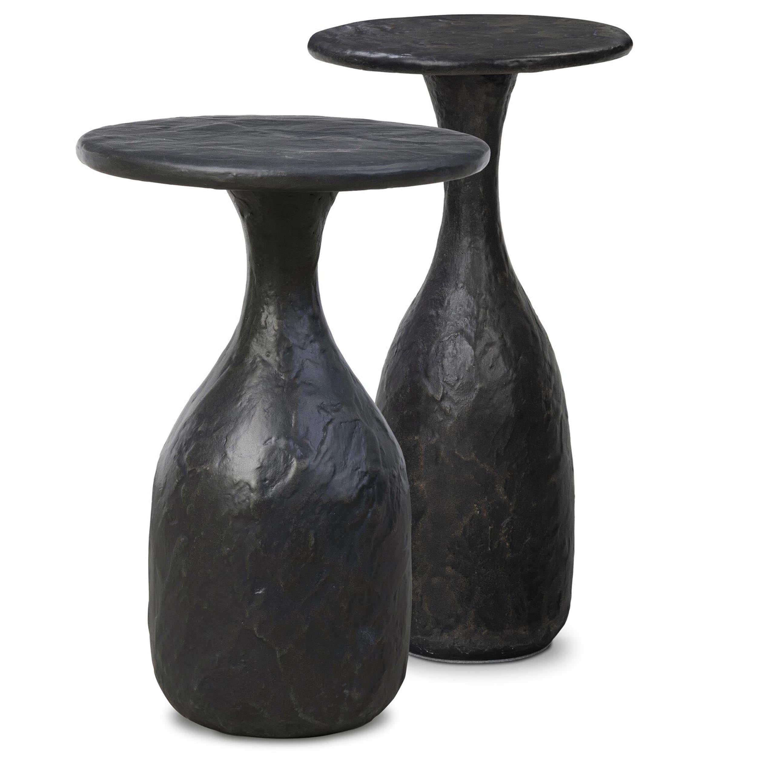 Cora Nesting End Tables, Obsidian Concrete