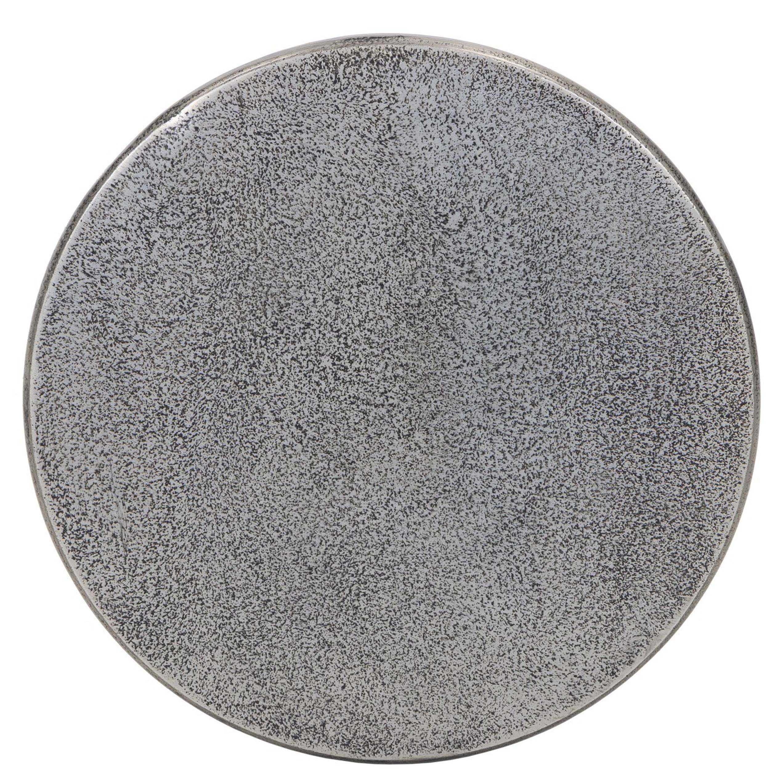 Remo End Table, Raw Antique Nickel