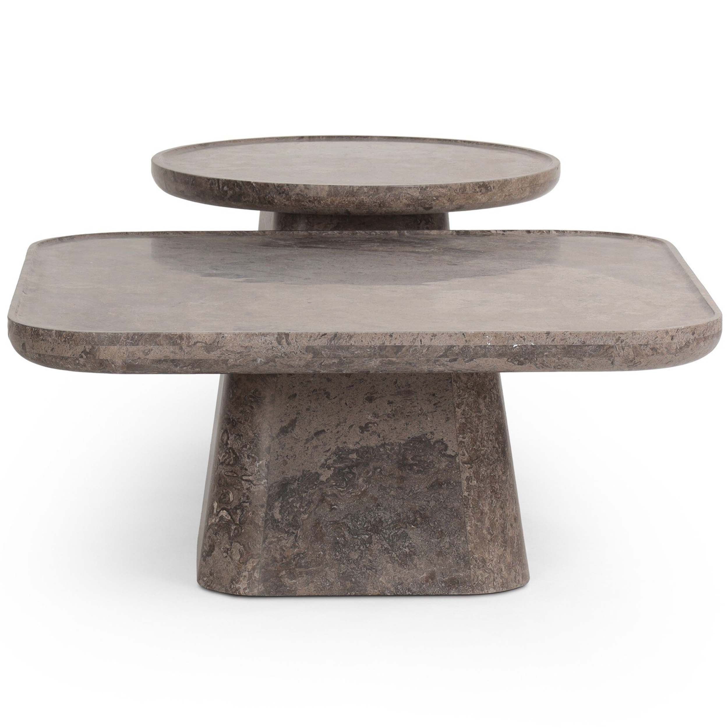 Zane Coffee Table Set, Warm Grey Marble