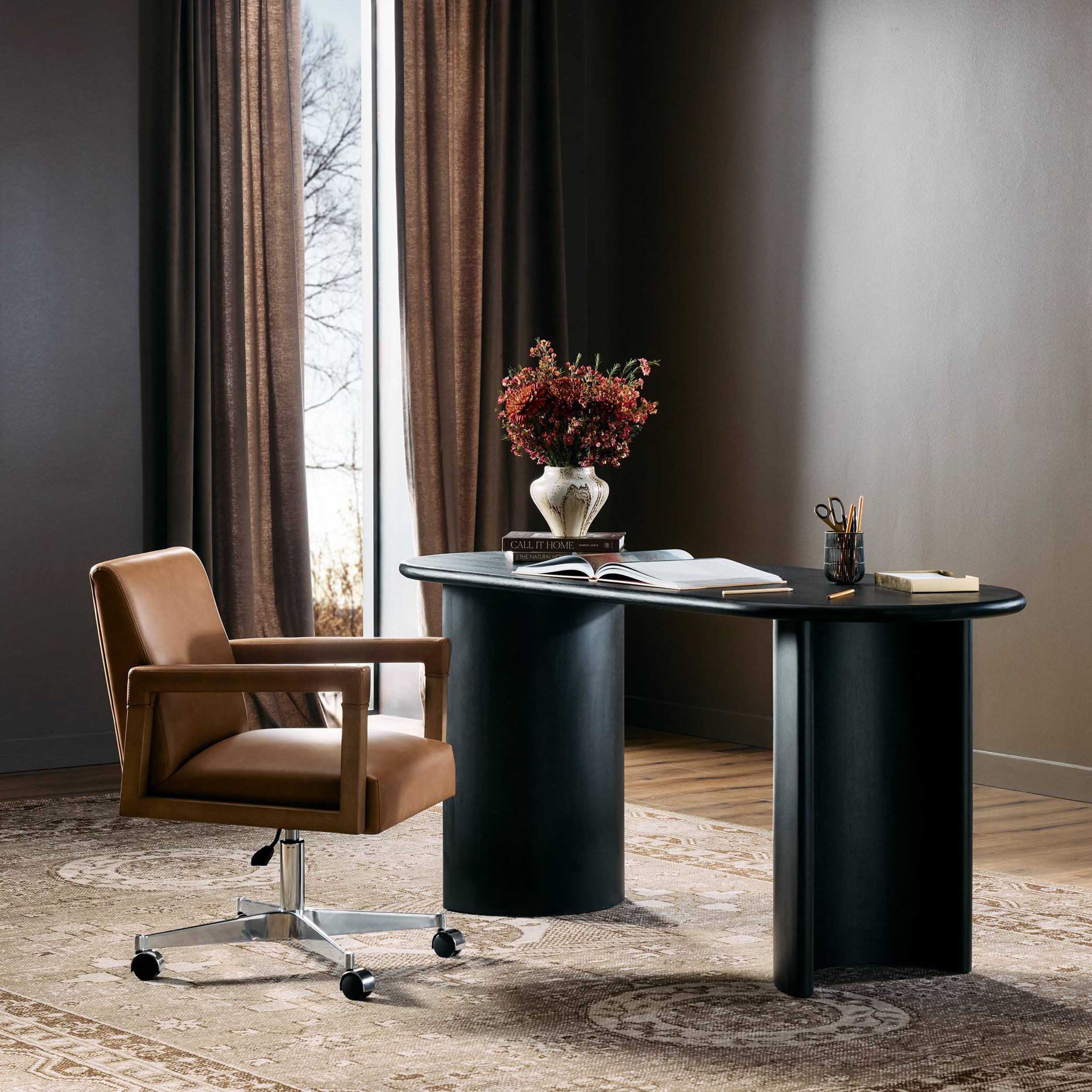 Paden Desk, Aged Black Acacia