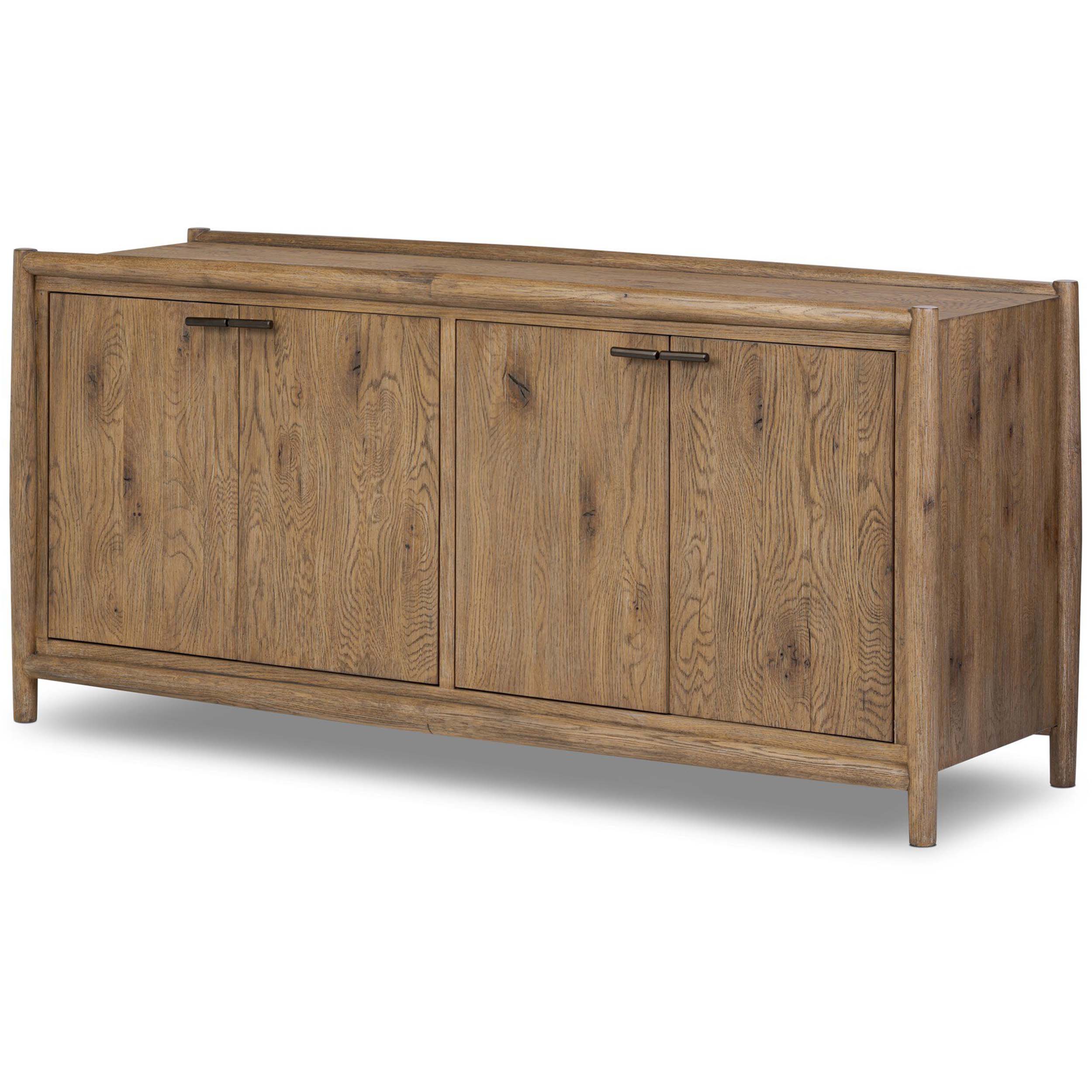 Glenview 4 Door Sideboard, Weathered Oak