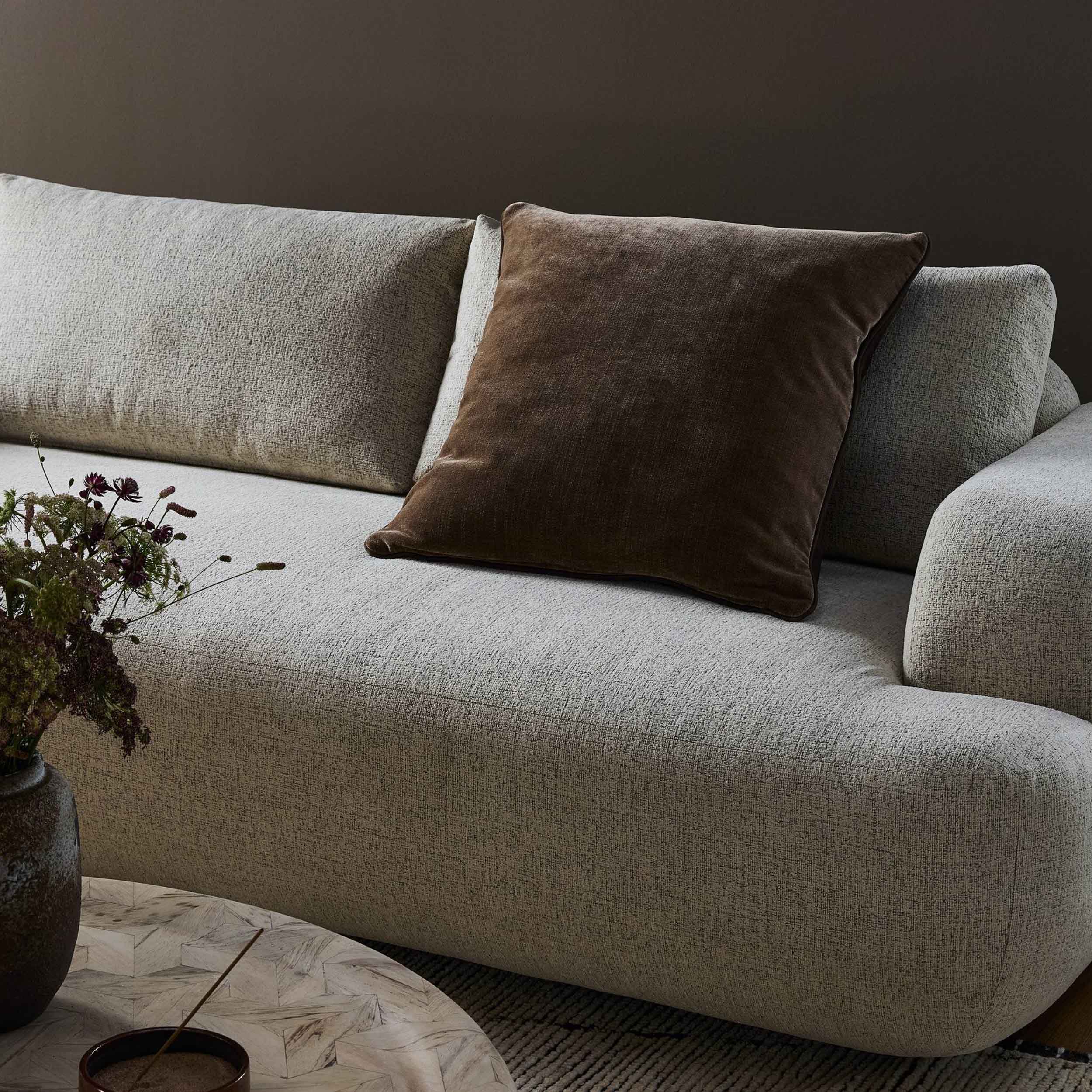 Olsen Pillow, Nubuck Cognac, Cover + Insert