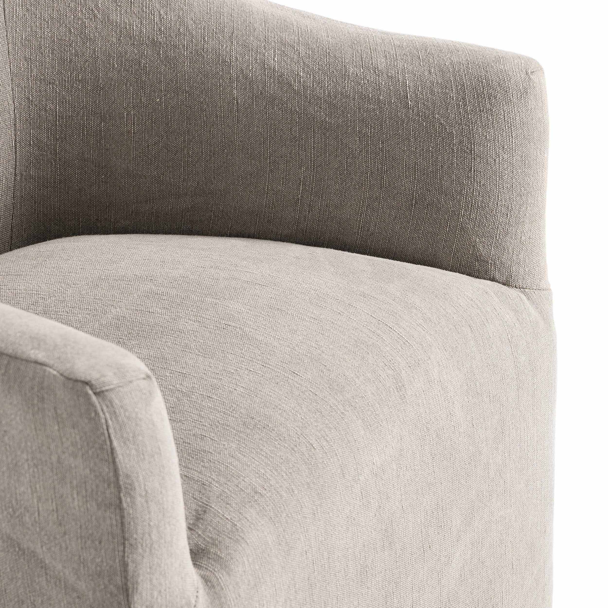 Cove Dining Chair With Casters, Heather Twill Stone
