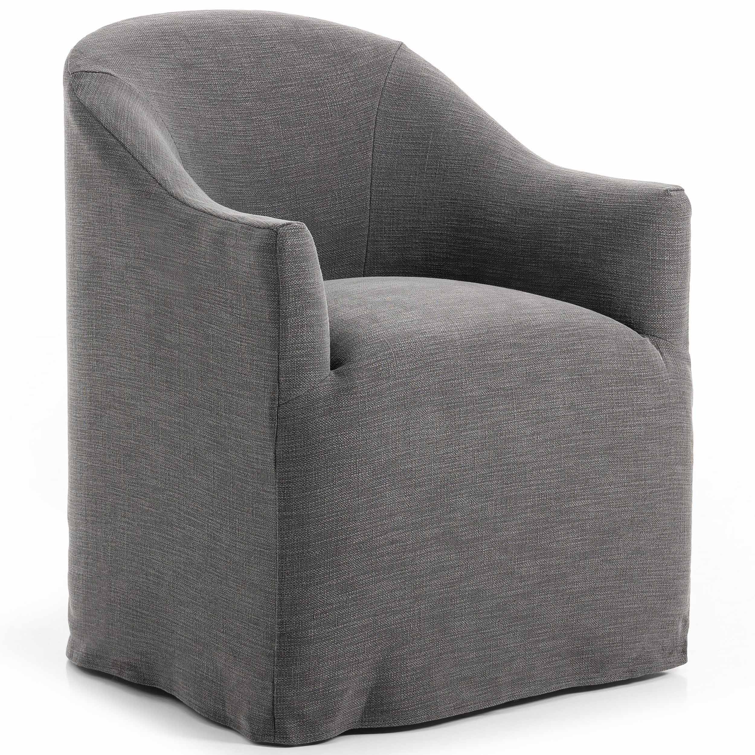 Cove Dining Chair With Casters, Bergamo Charcoal
