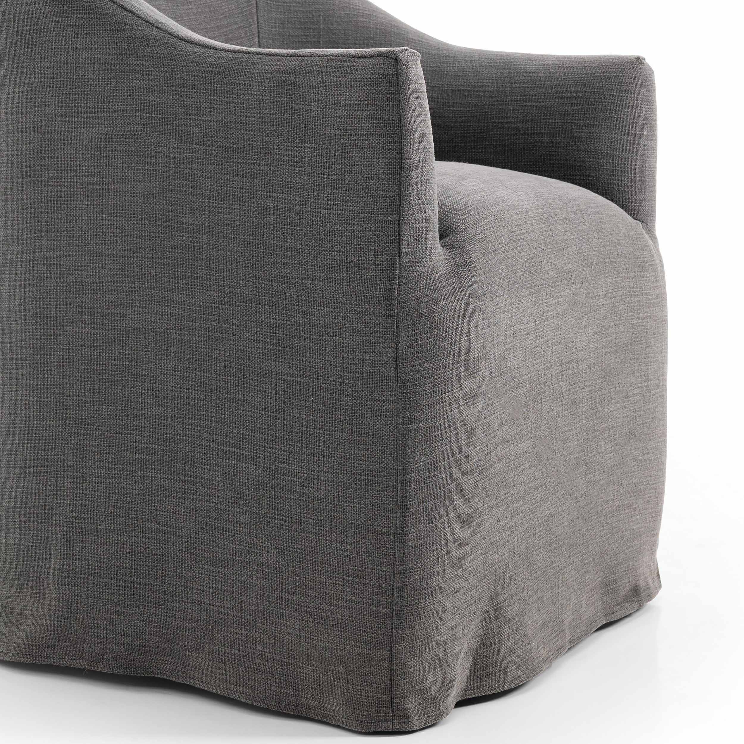 Cove Dining Chair With Casters, Bergamo Charcoal