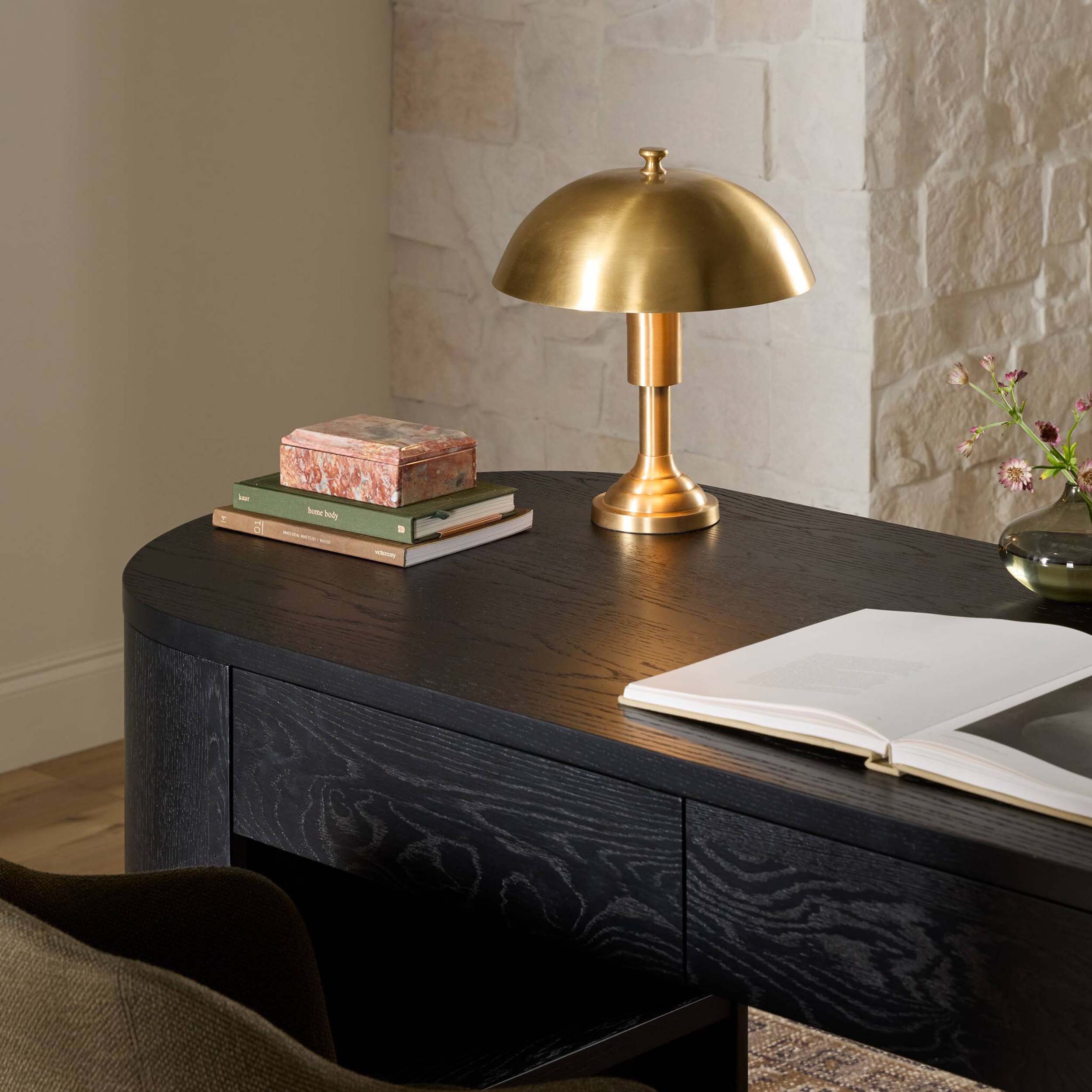 Trieste Table Lamp, Raw Brass