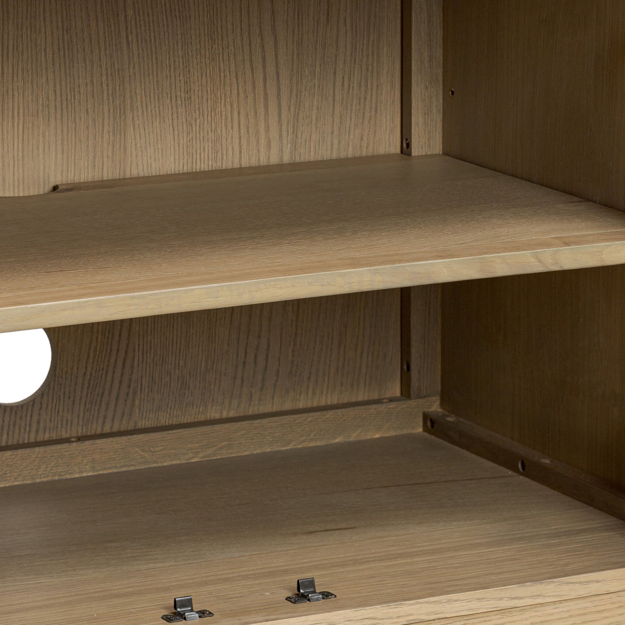 Alessio Media Console, Aged Natural Oak Veneer