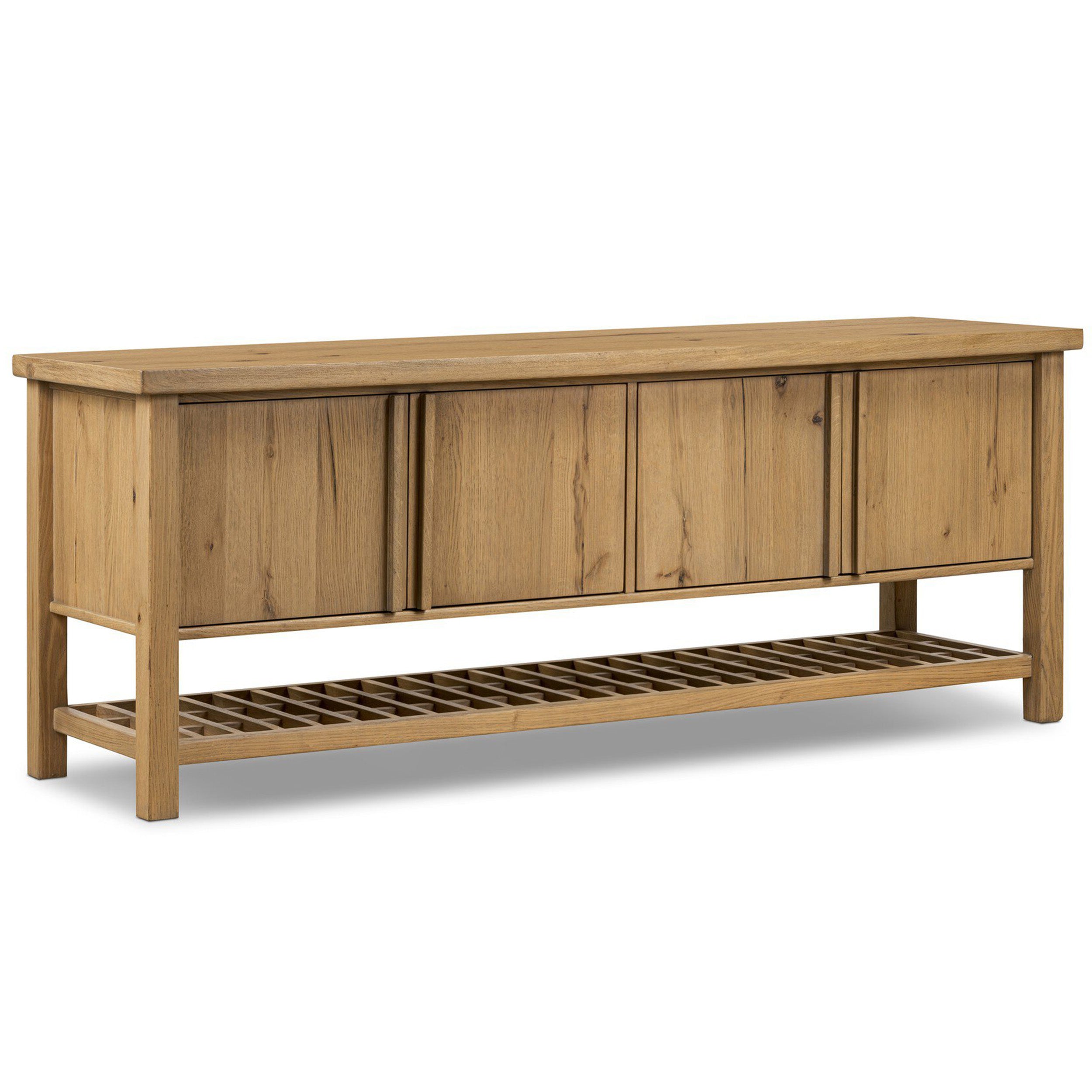 Dalton Media Console, Aged Natural Oak Veneer