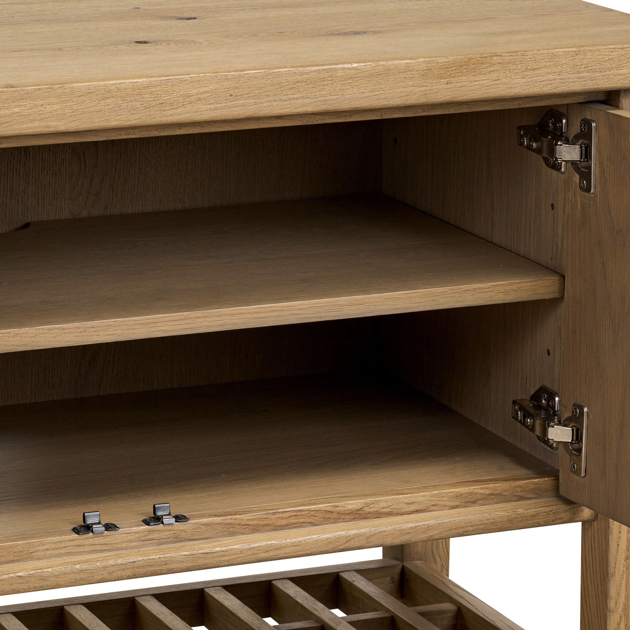 Dalton Media Console, Aged Natural Oak Veneer
