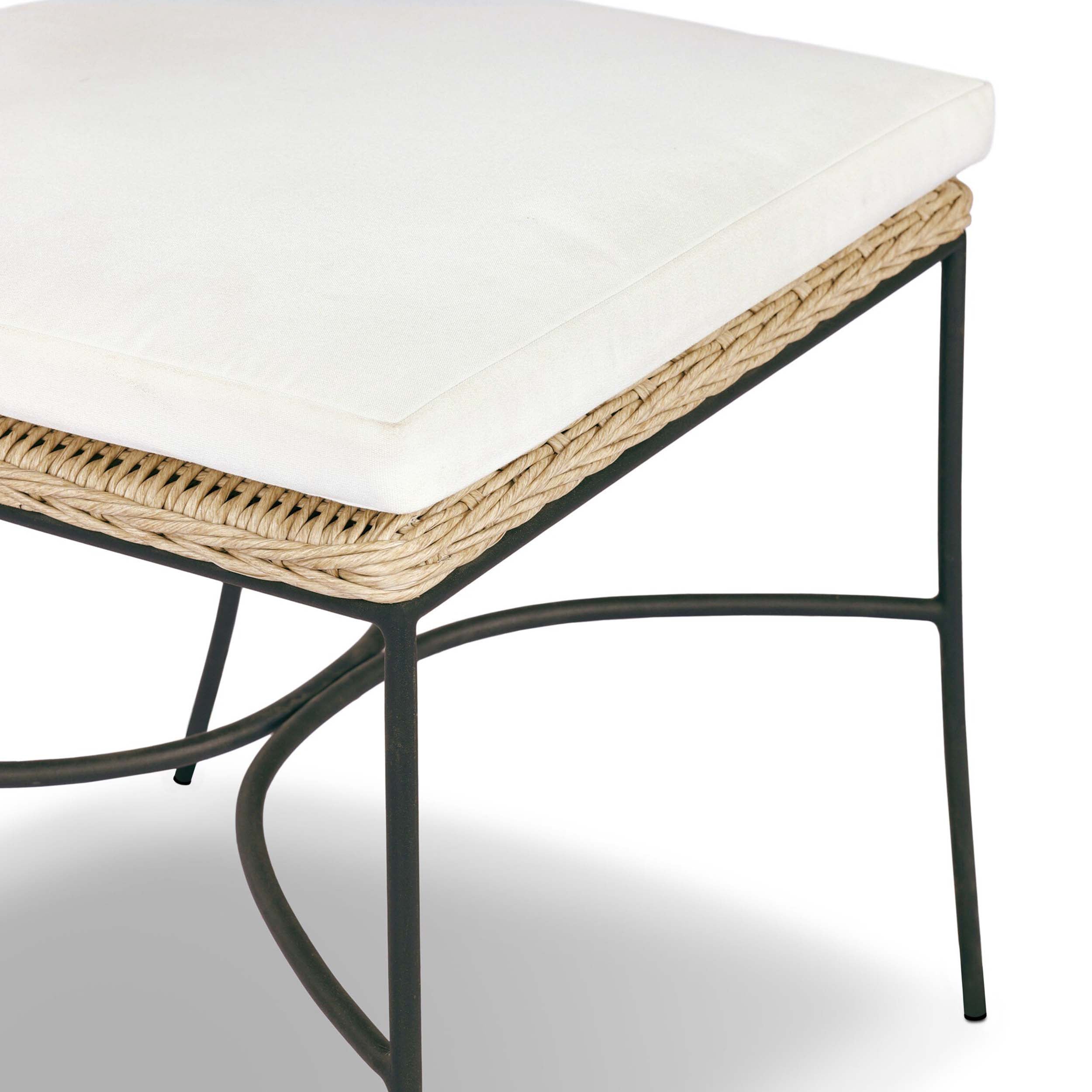 Honor Outdoor Dining Chair, Arashi Salt, Set of 2 with woven seat and cushion detail.