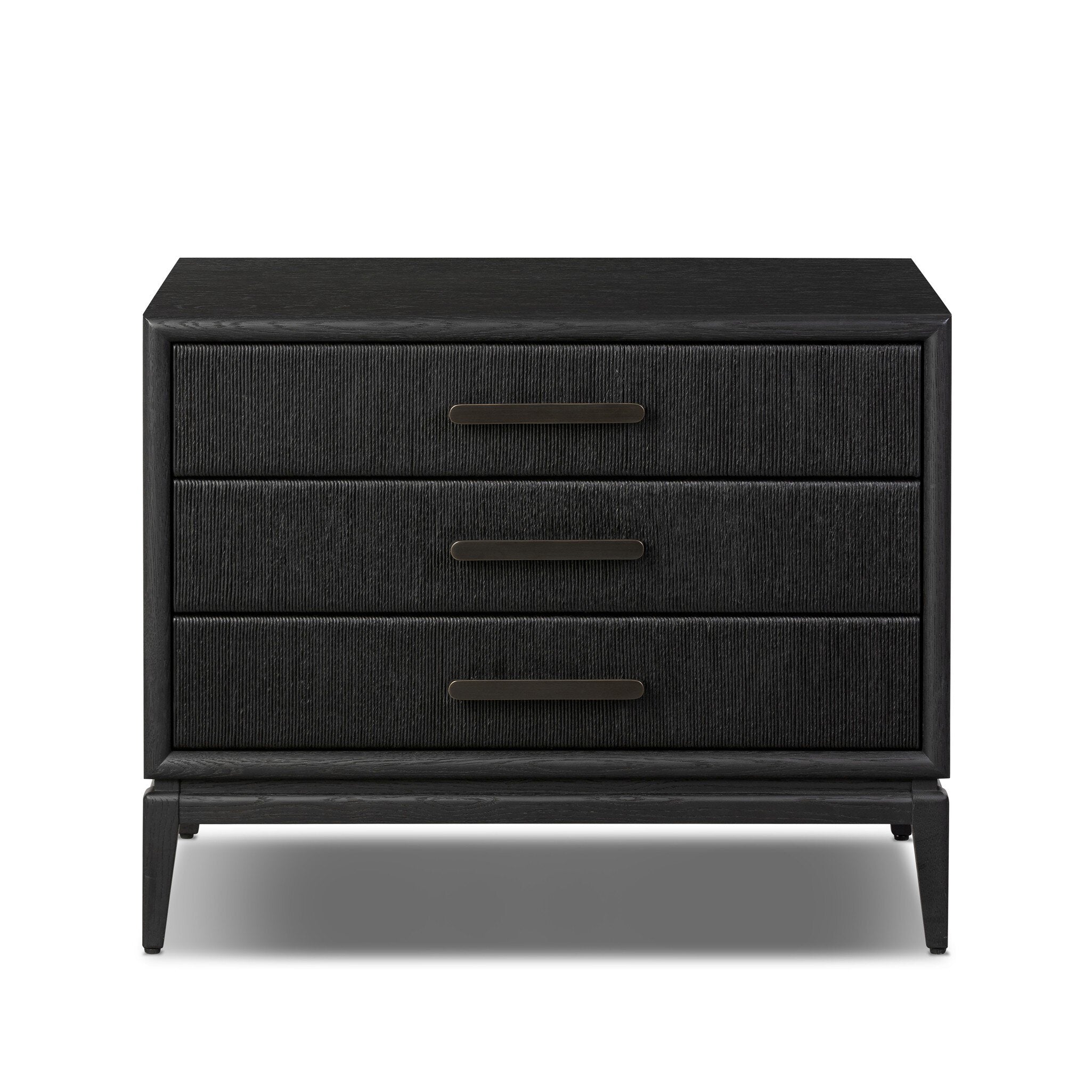 Rosenell Closed Nightstand, Black Oak Veneer