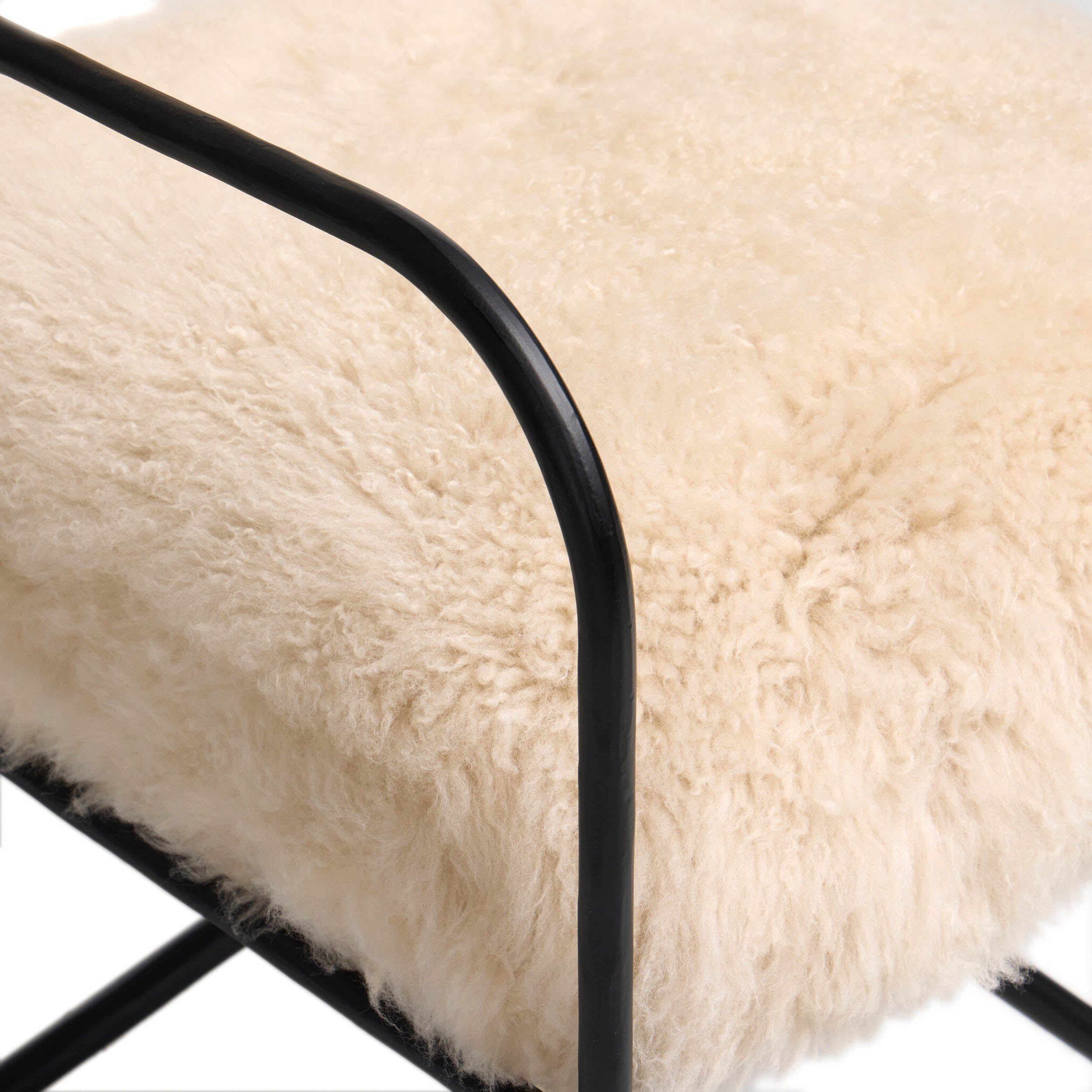Fenn Desk Chair, Champagne Mongolian Fur