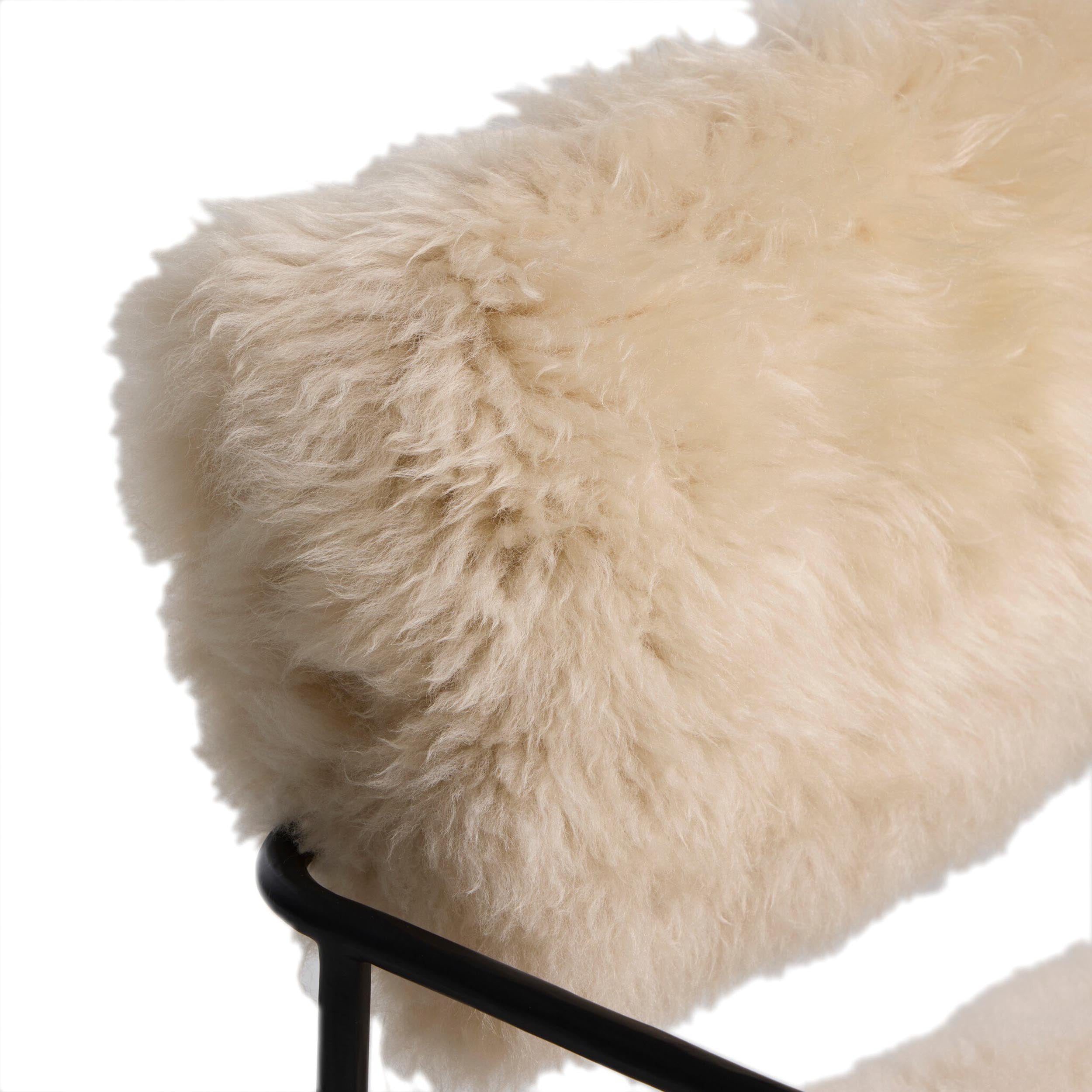Fenn Desk Chair, Champagne Mongolian Fur