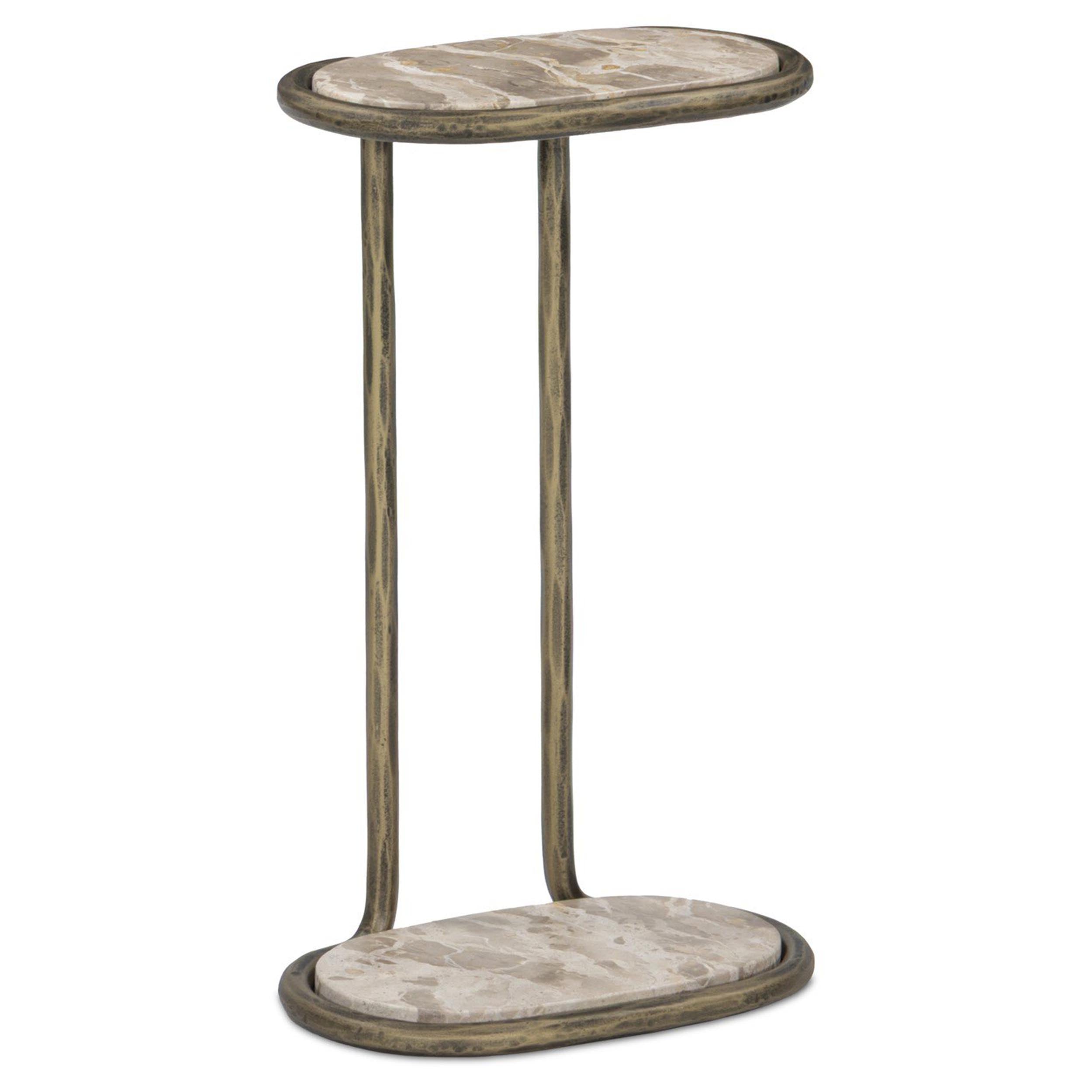 Niccola End Table, Hammered Aged Brass