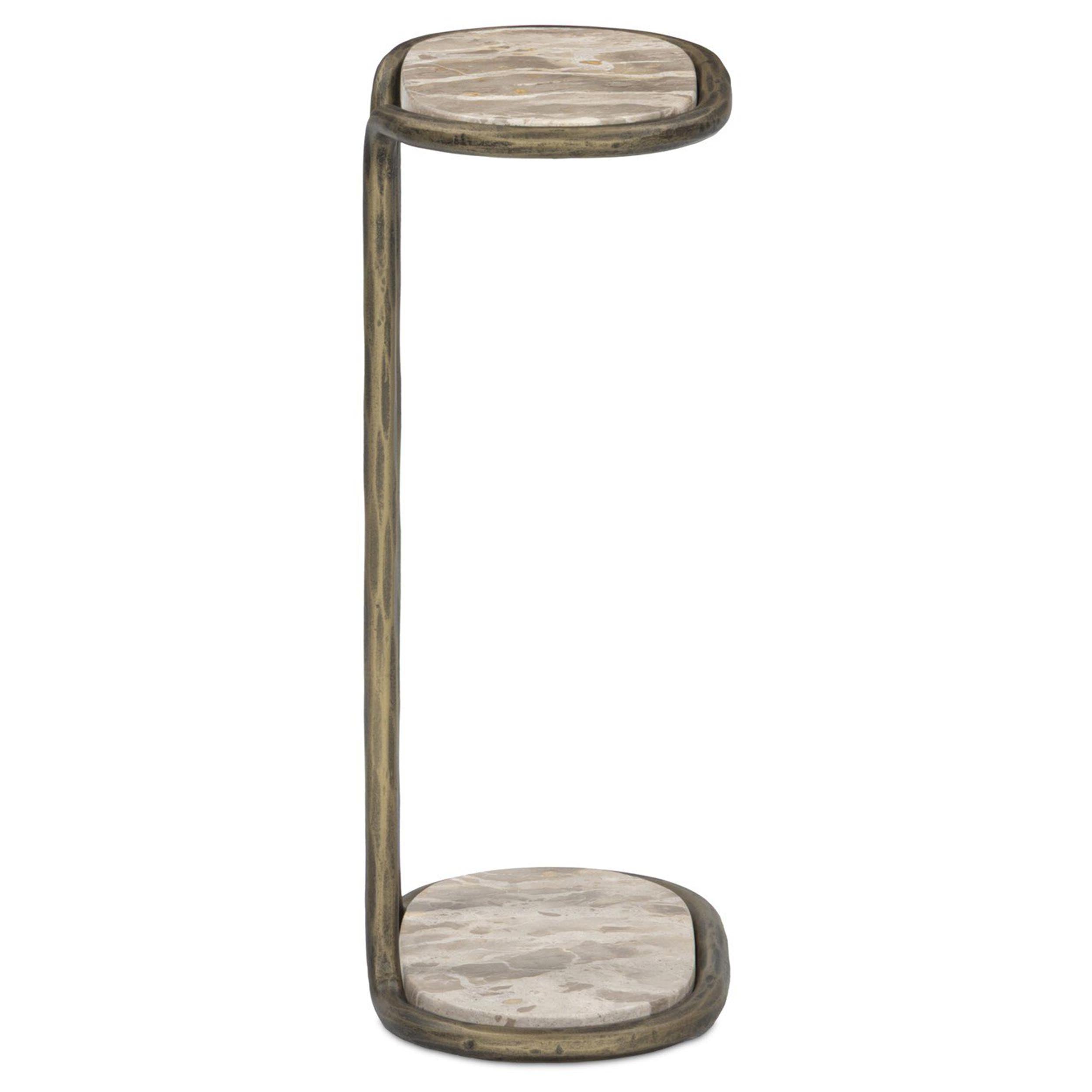 Niccola End Table, Hammered Aged Brass