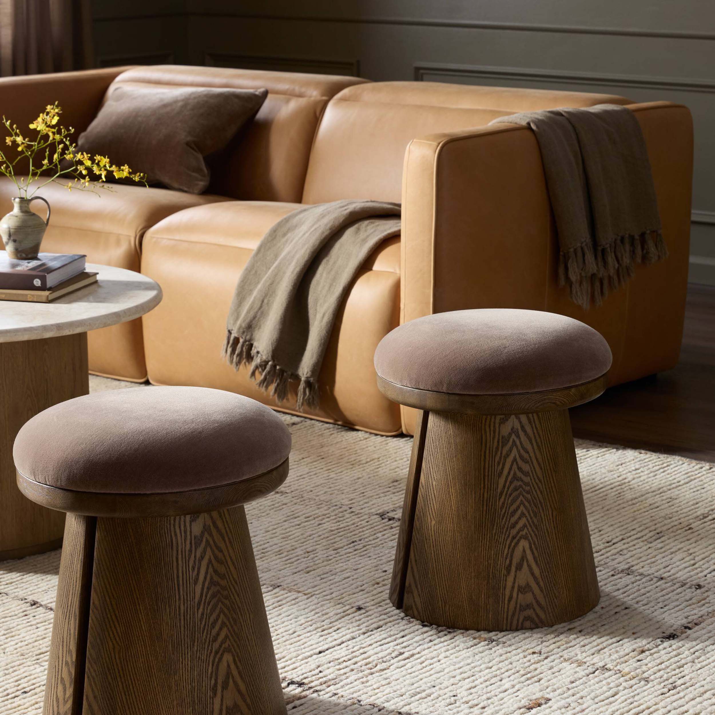 Bea Accent Stool, Monte Mushroom