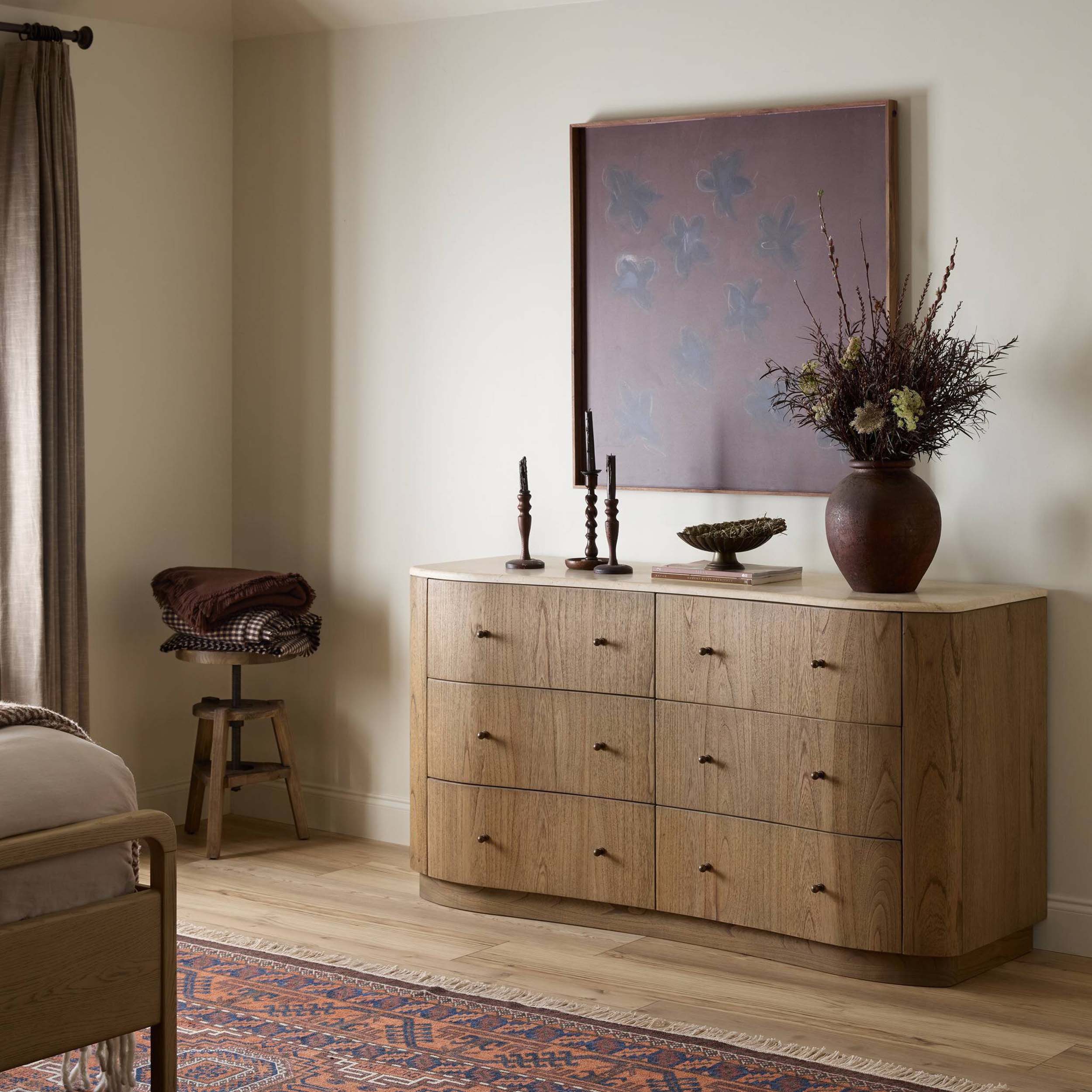 Boa 6 Drawer Dresser, Sandy Mindi Veneer