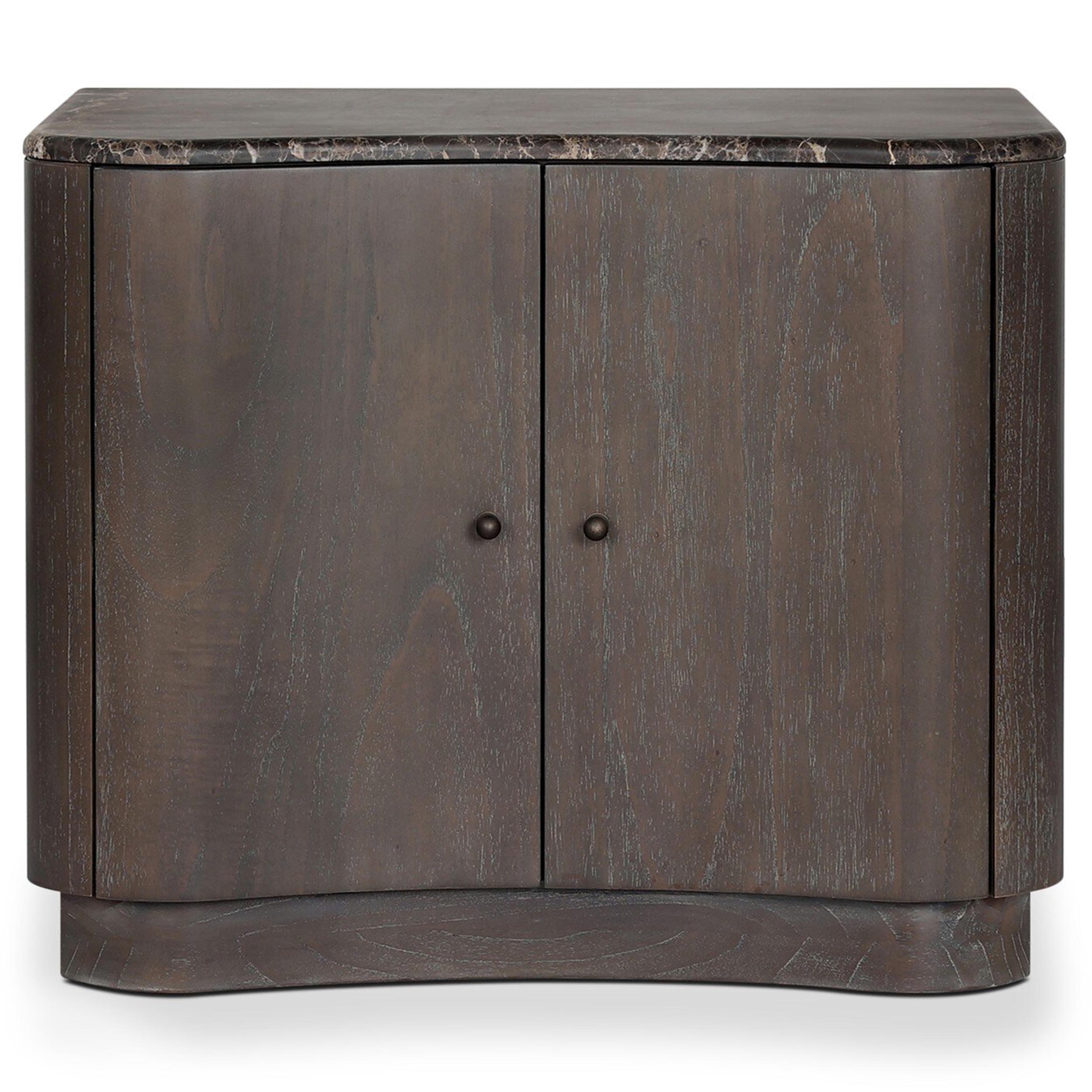 Boa Nightstand, Dark Honed Emperador Marble
