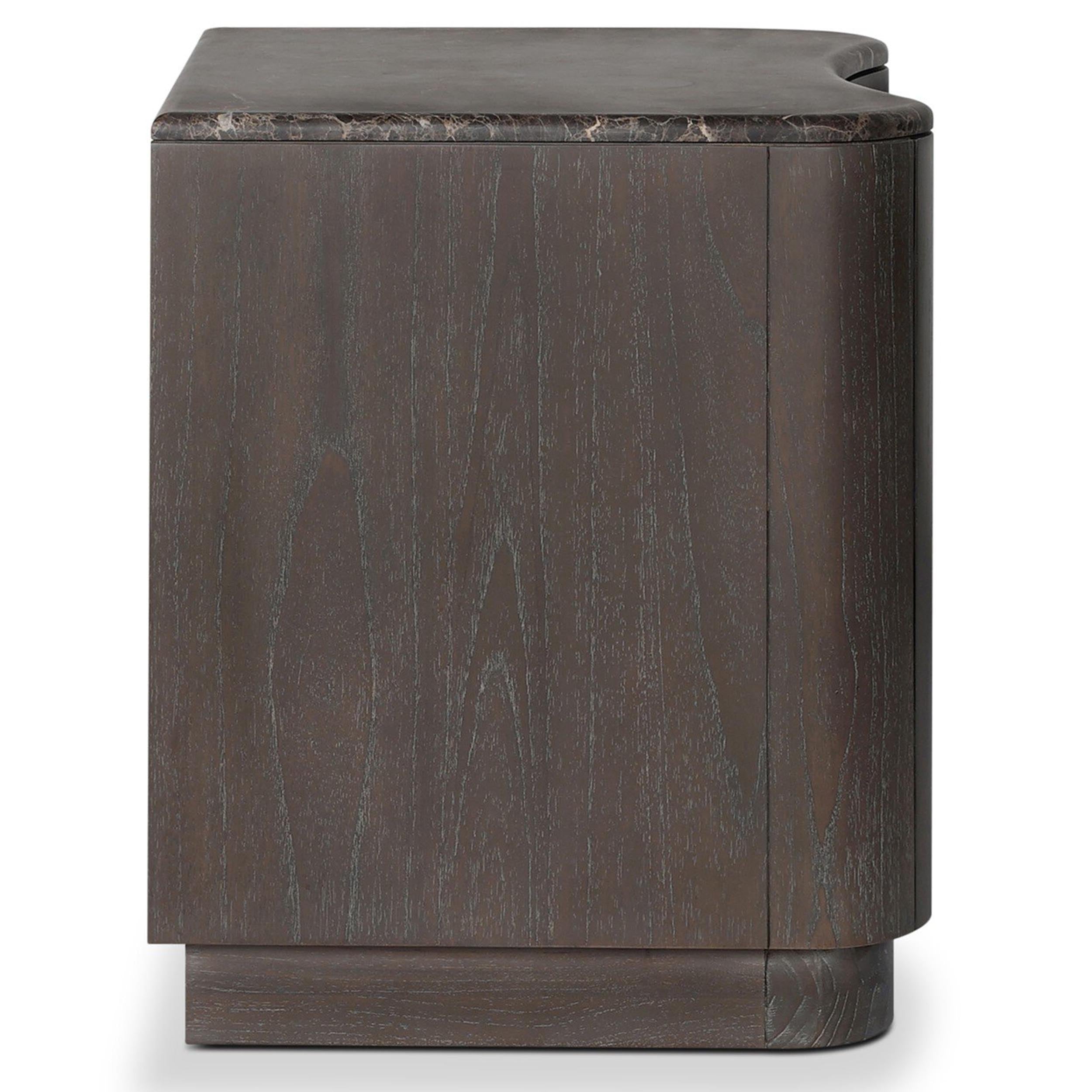 Boa Nightstand, Dark Honed Emperador Marble
