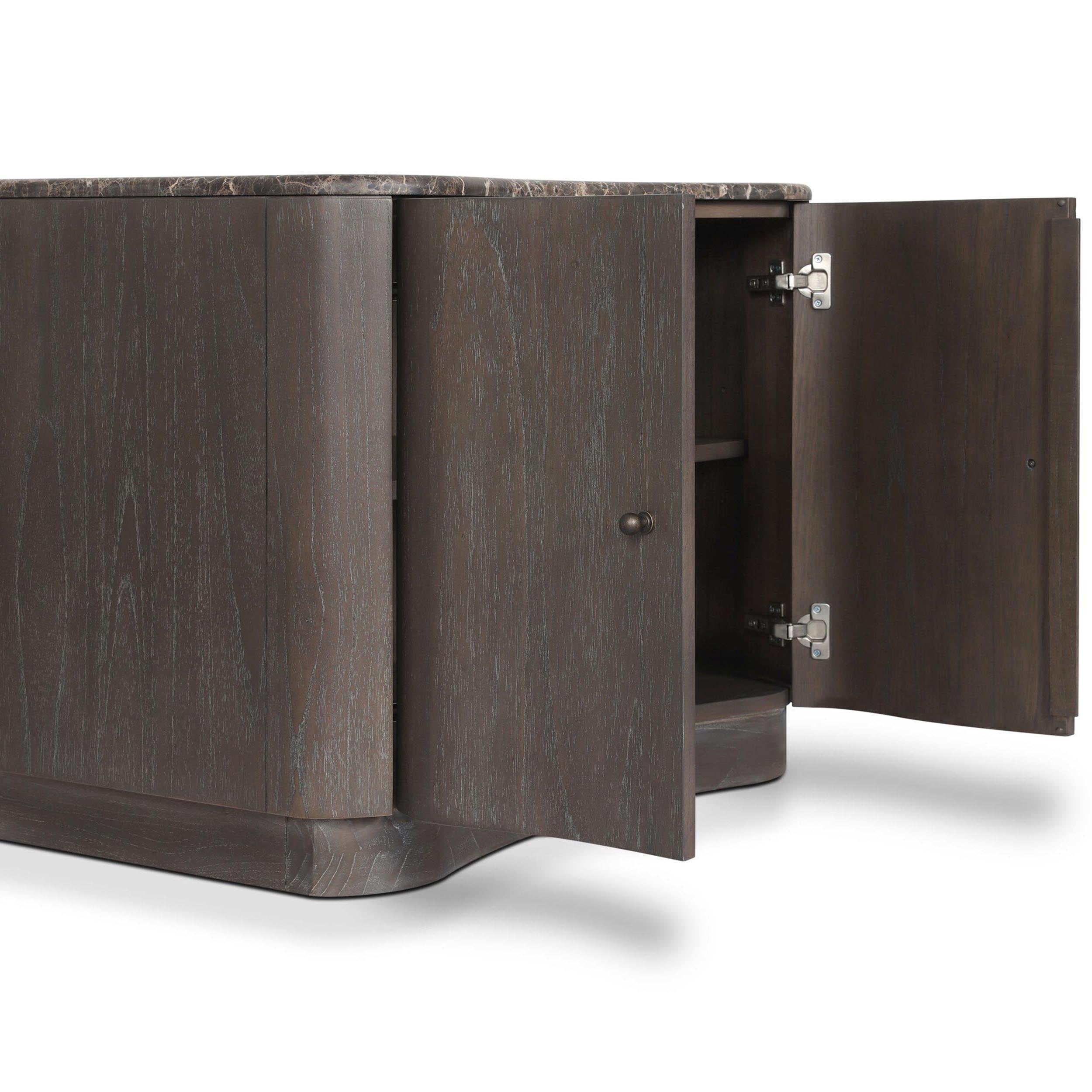 Boa Nightstand, Dark Honed Emperador Marble