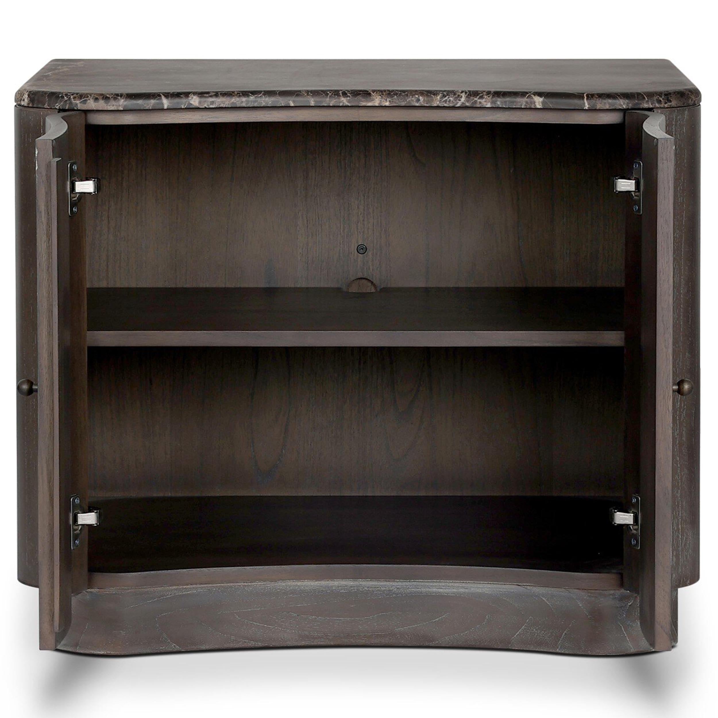 Boa Nightstand, Dark Honed Emperador Marble